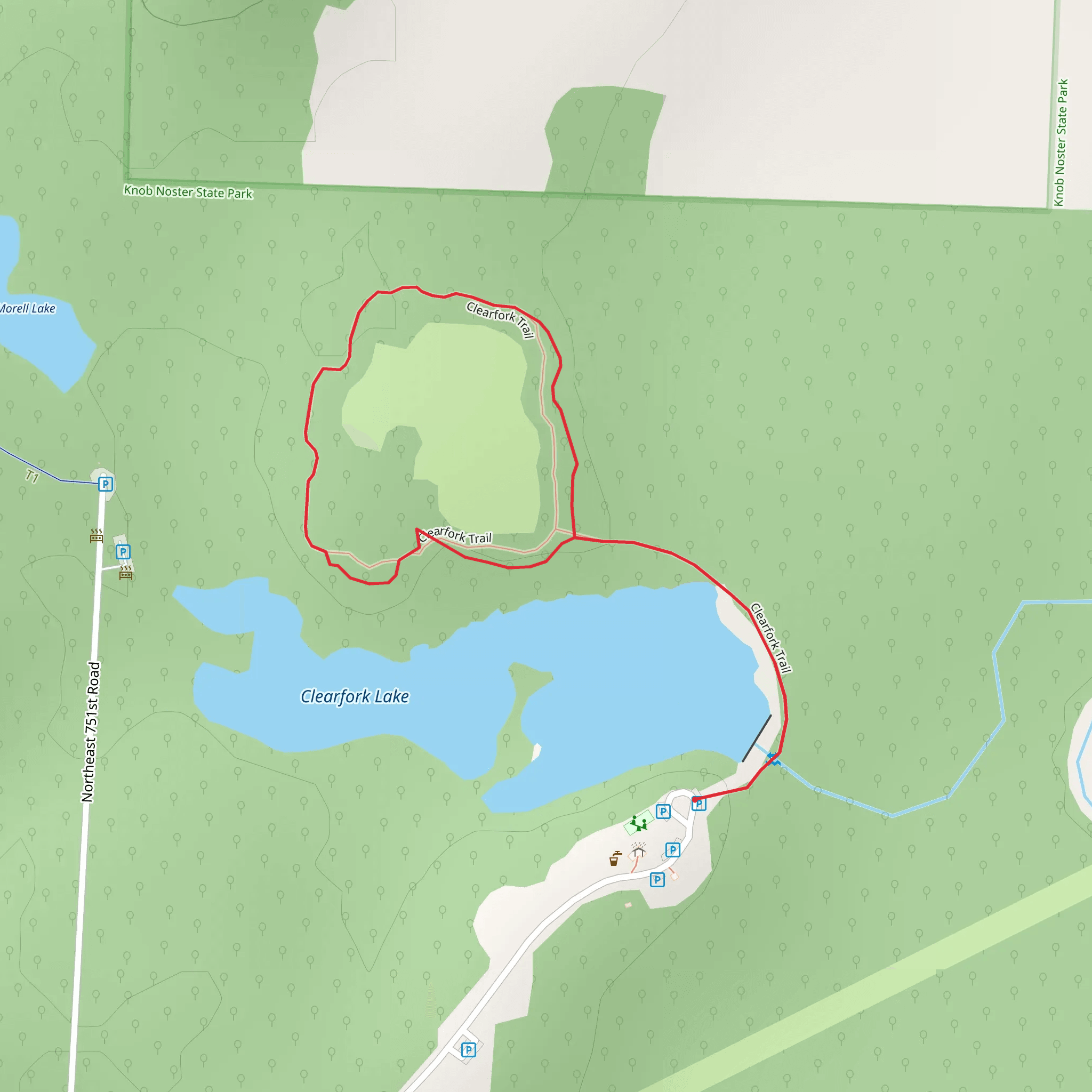 Clearfork Lake Loop Trail mobile static map
