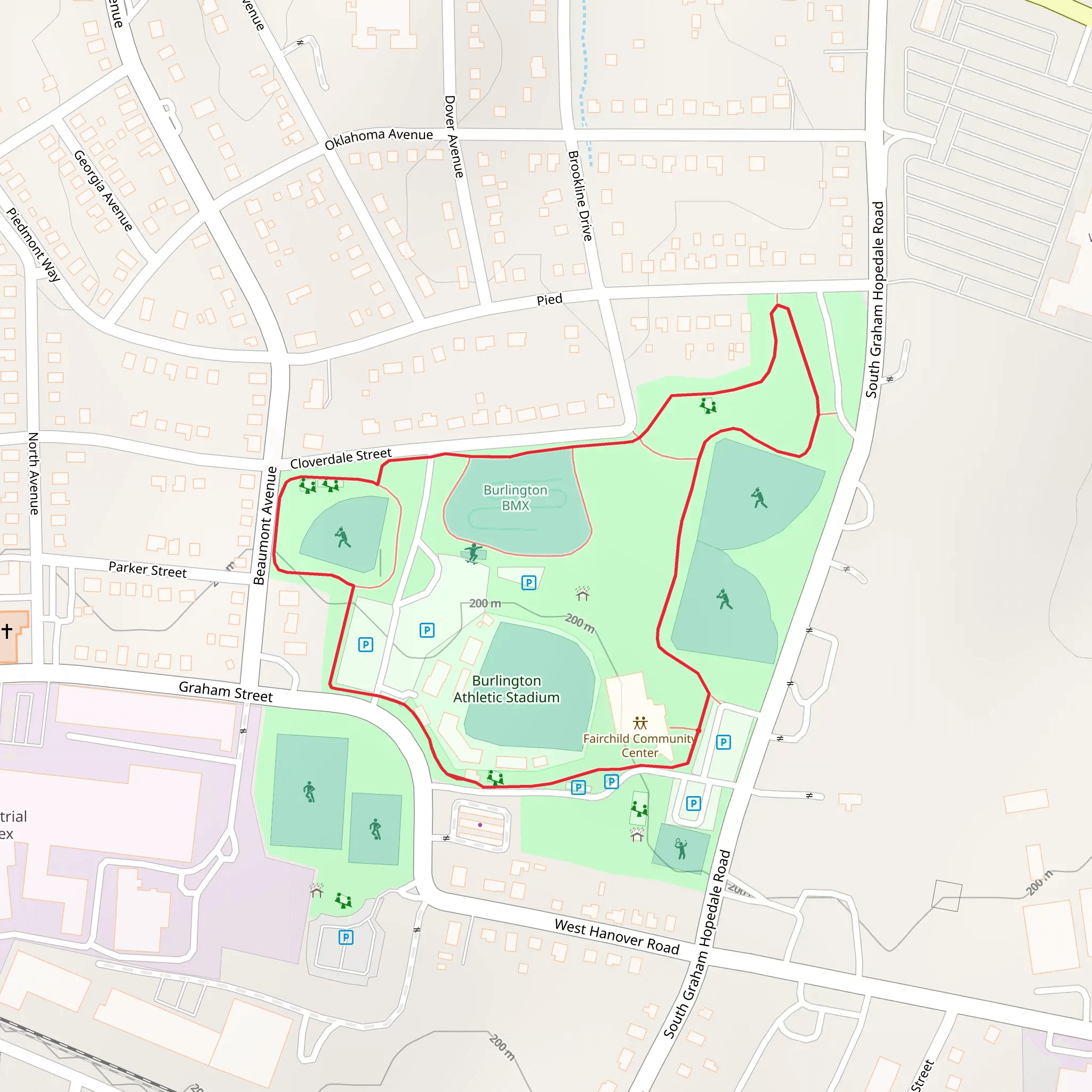 Fairchild Park Loop mobile static map