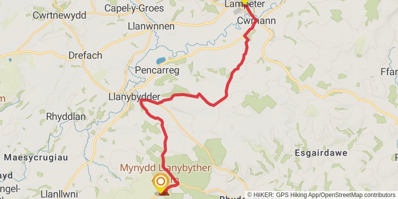Caerhun to Carmarthen via Wales Coast Path stage 12 Map