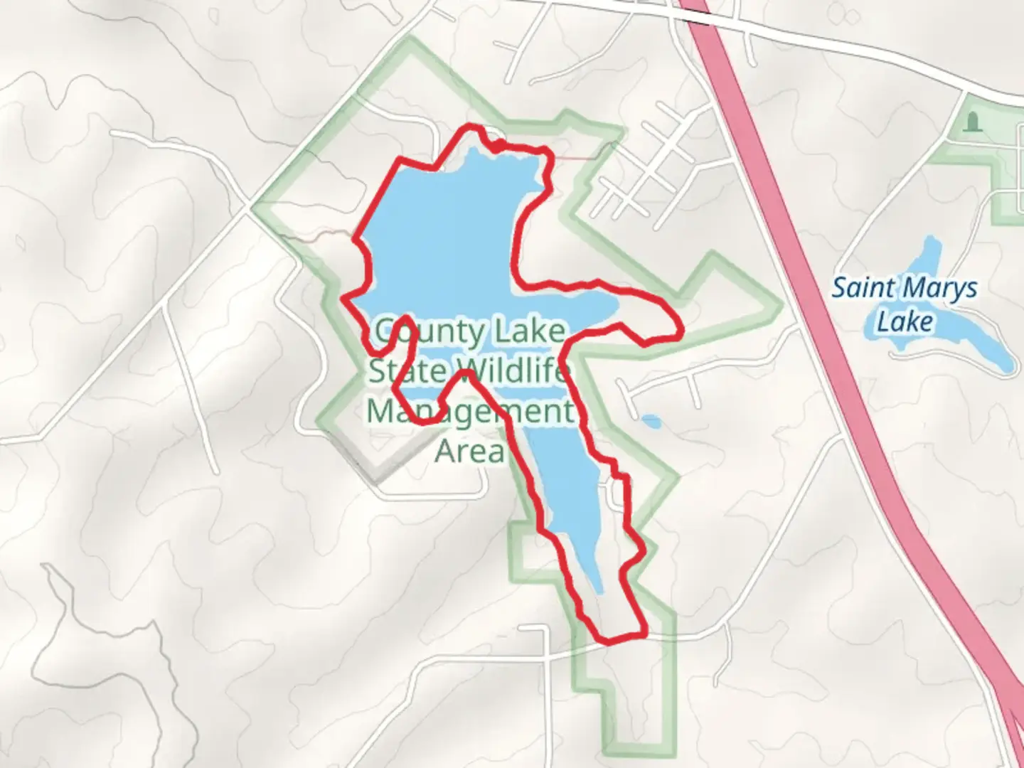 An image depicting the trail Perry County Community Lake Loop and its surrounding area.