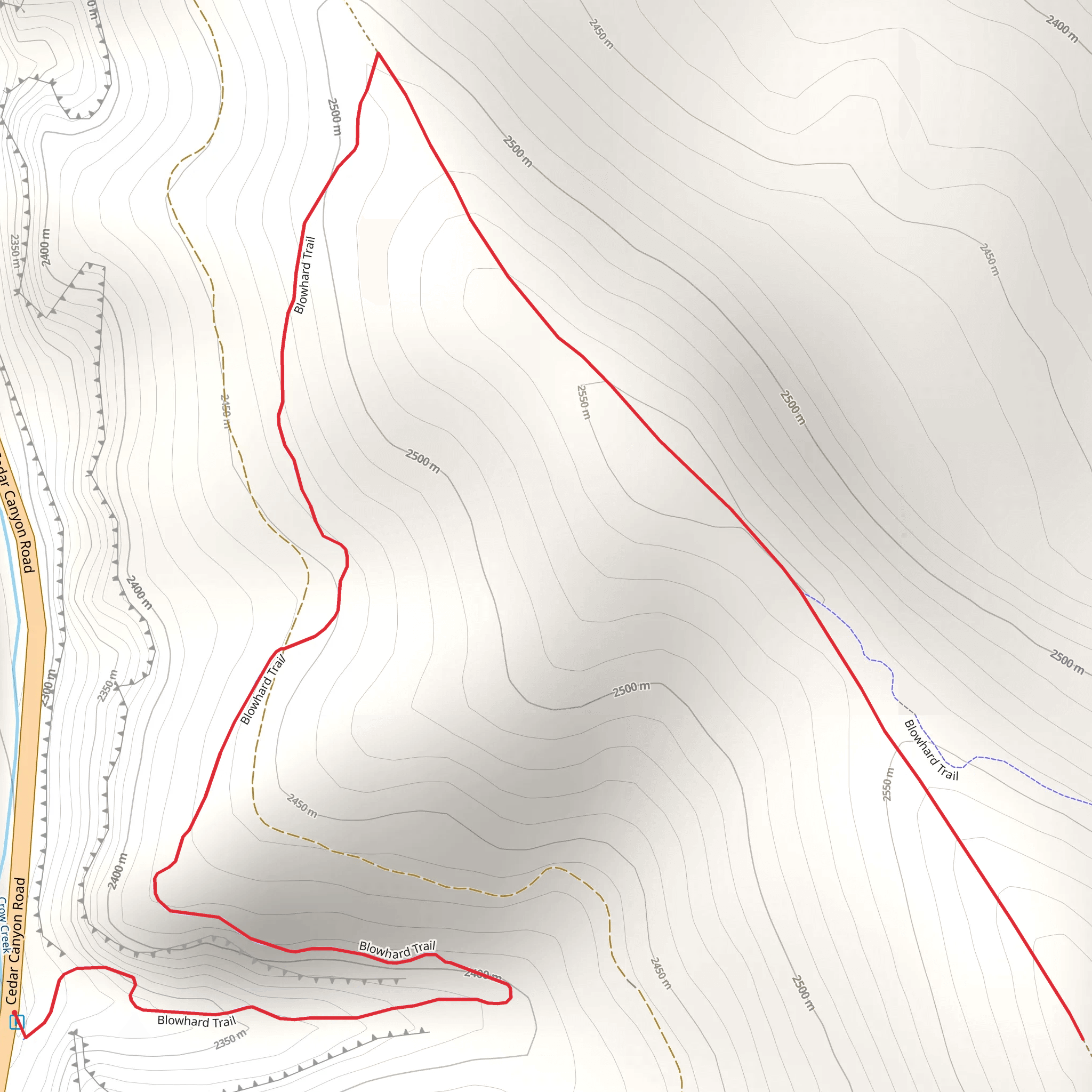 Blowhard Trail mobile static map