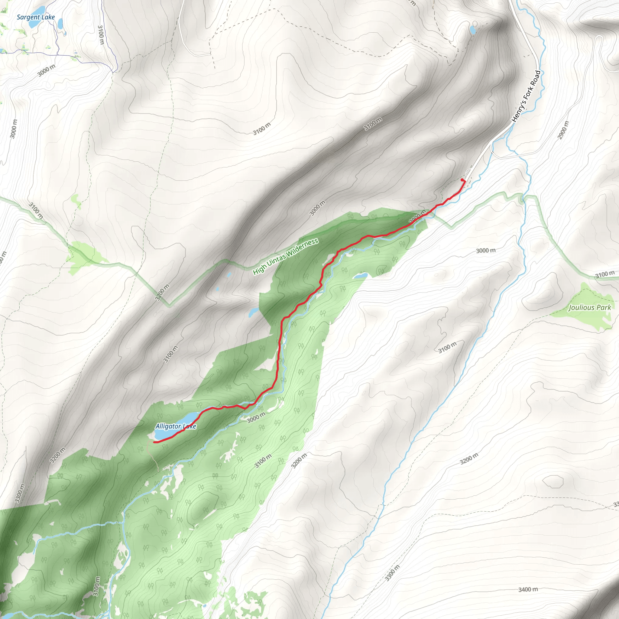 Alligator Lake via Henry's Fork Trail mobile static map