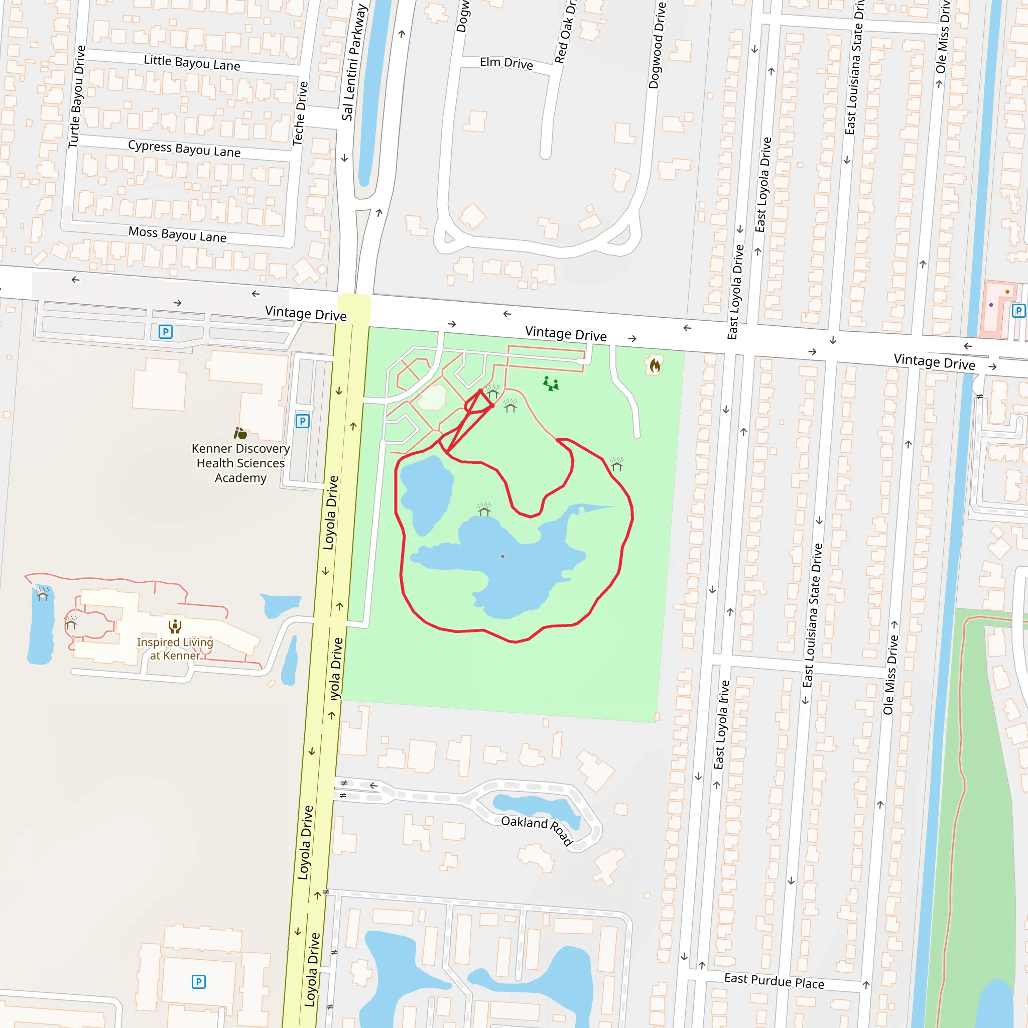 Kenner City Park Loop mobile static map