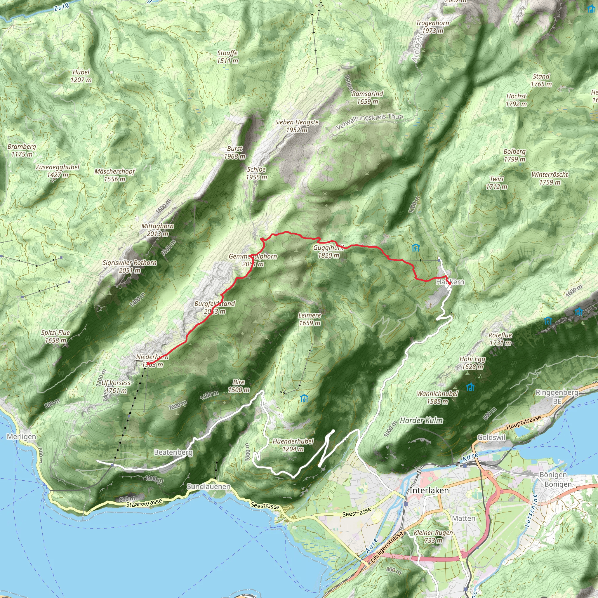 Niederhorn - Habkern mobile static map