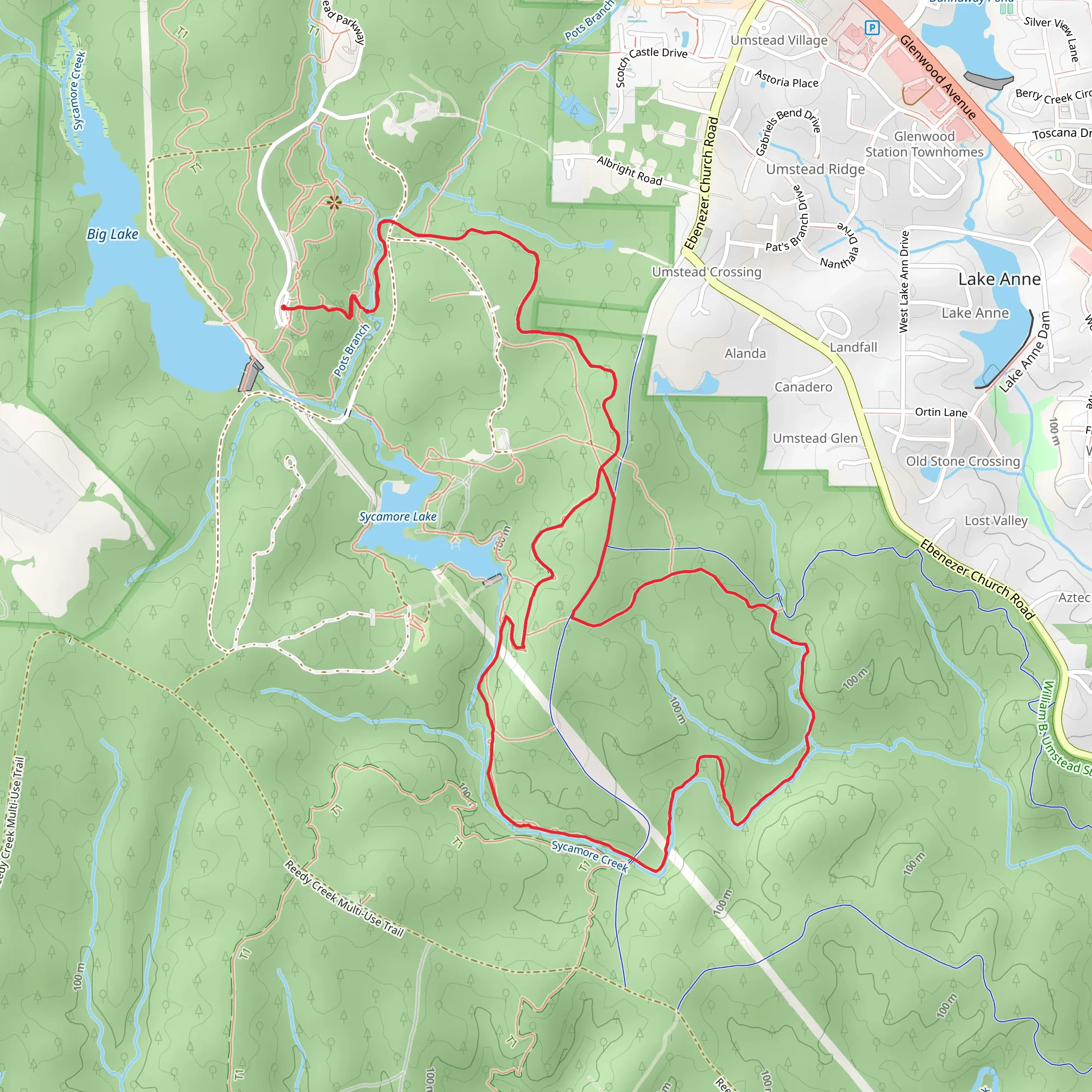 Sycamore Loop Trail mobile static map