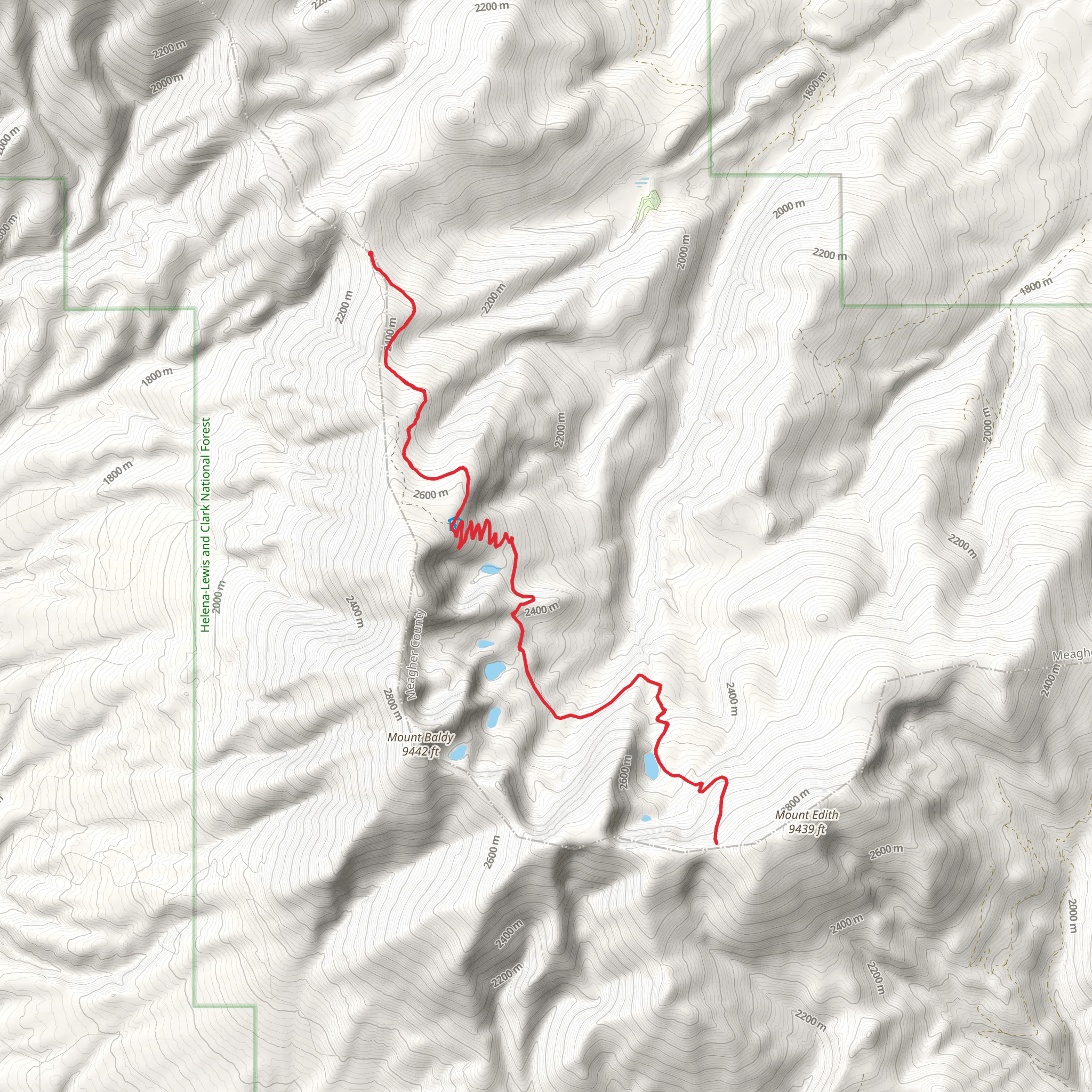 Edith, Hidden and Grace Lakes - Trail 151 mobile static map