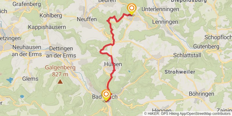Albsteig stage 11 Map