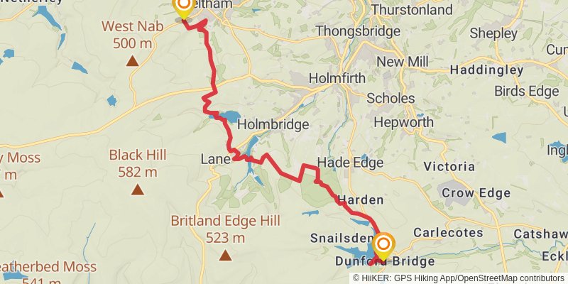 Peak District Boundary Walk stage 6 Map