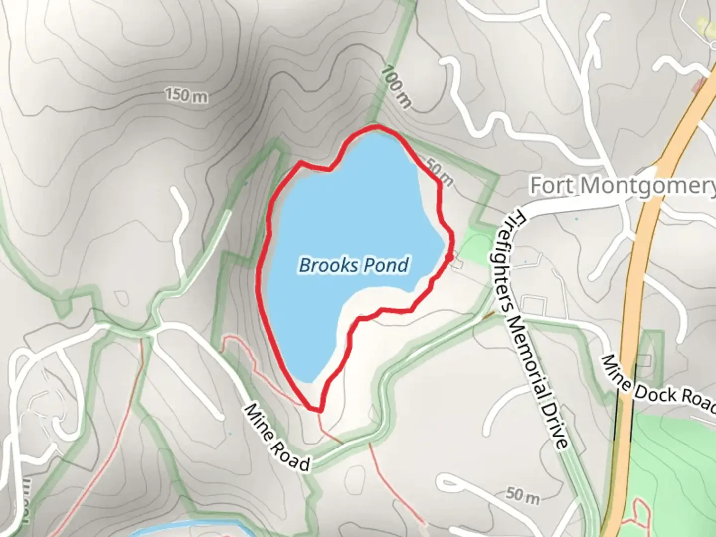 An image depicting the trail Brooks Pond Loop Trail and its surrounding area.
