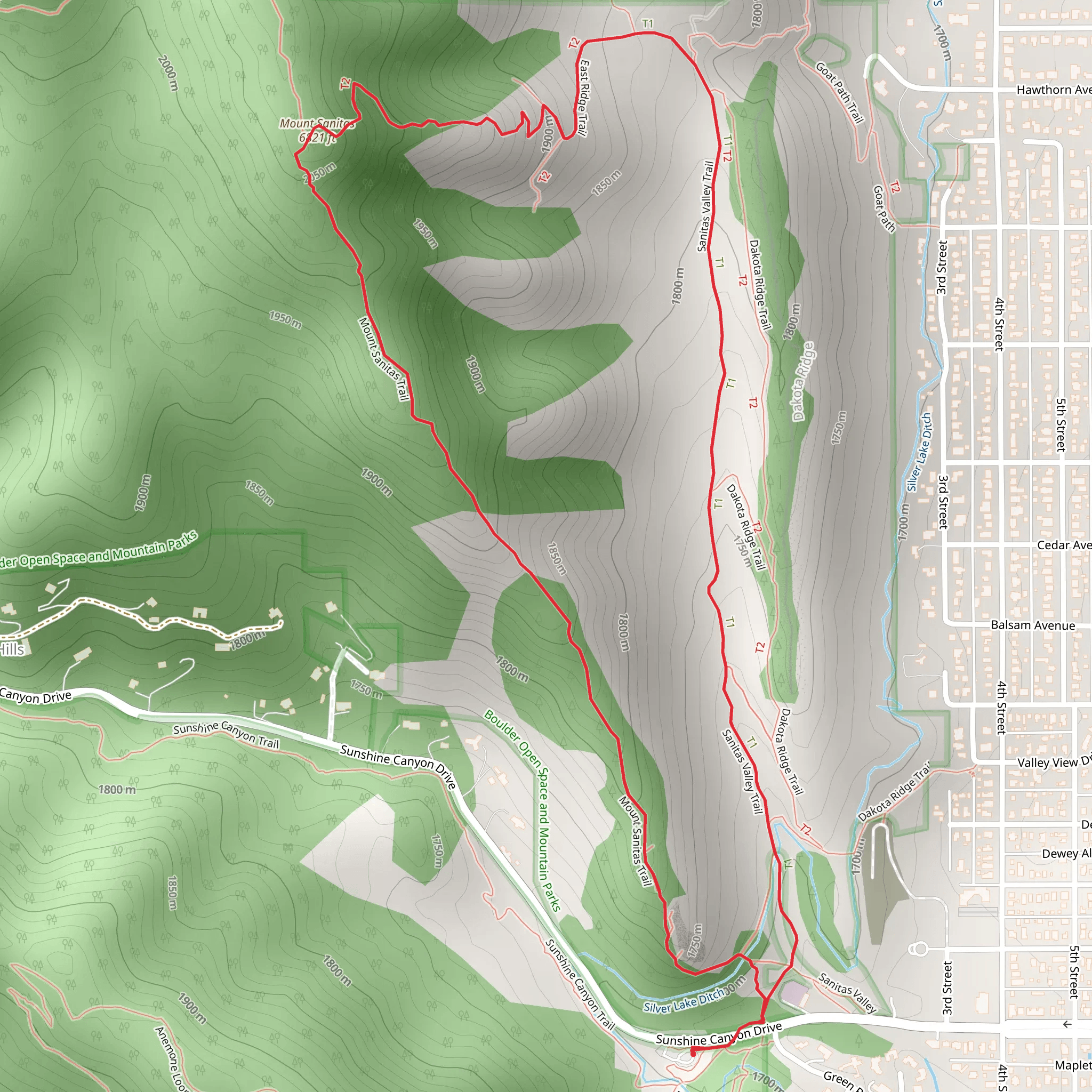 Mount Sanitas Loop Trail mobile static map