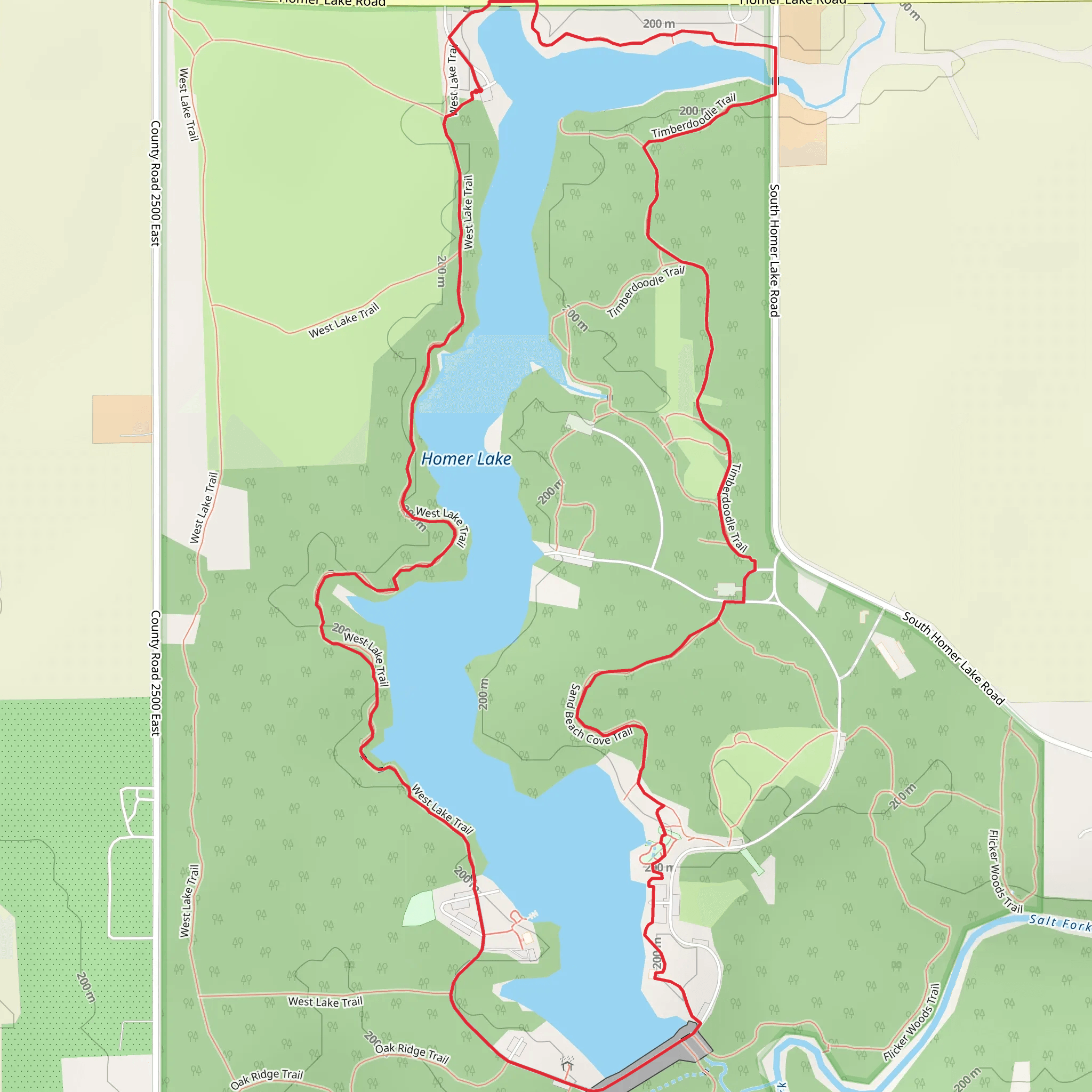 West Lake Trail and Timberdoodle Trail mobile static map