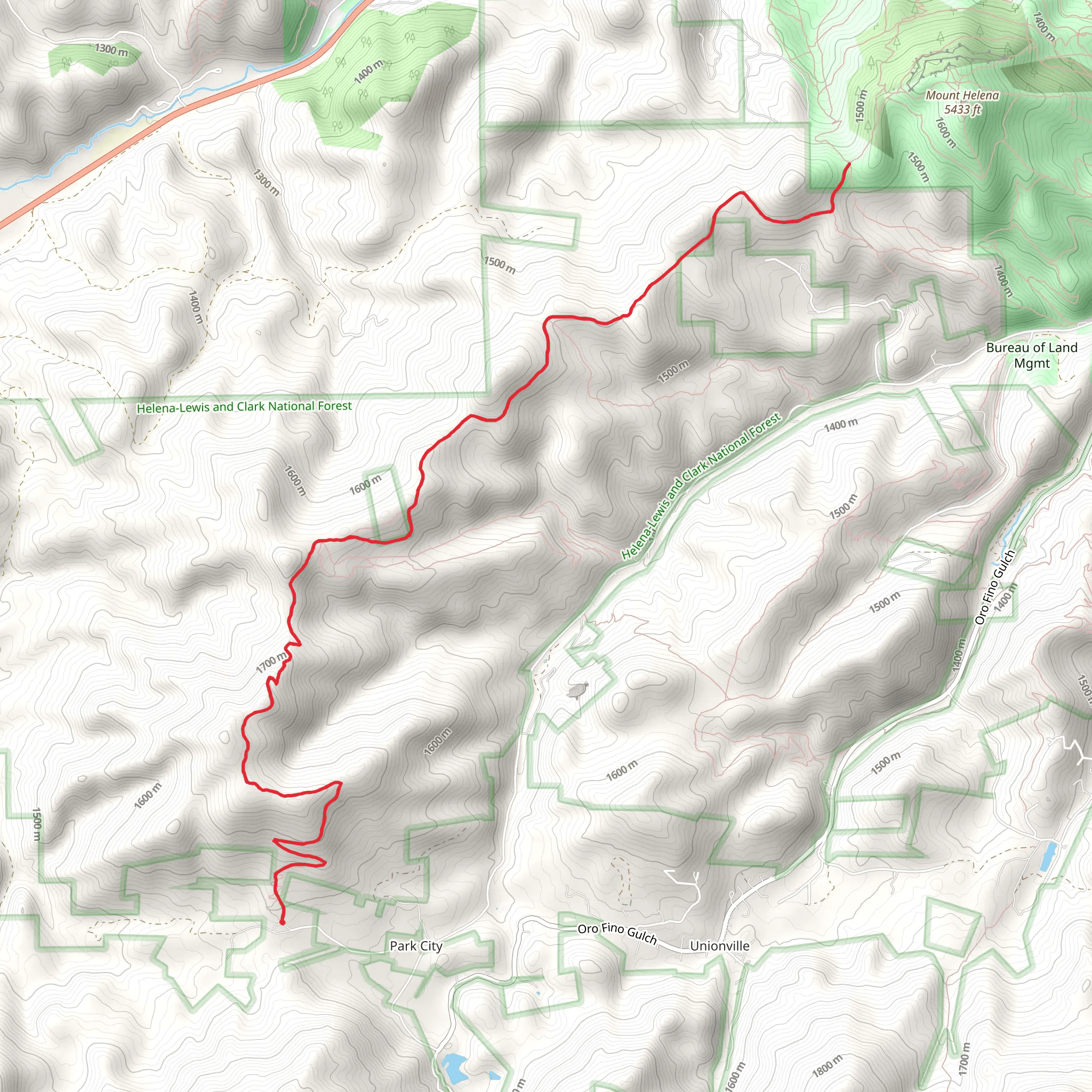 Mount Helena Ridge Trail mobile static map