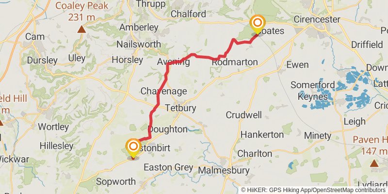 Boston to Abbotsbury via Macmillan Way stage 15 Map