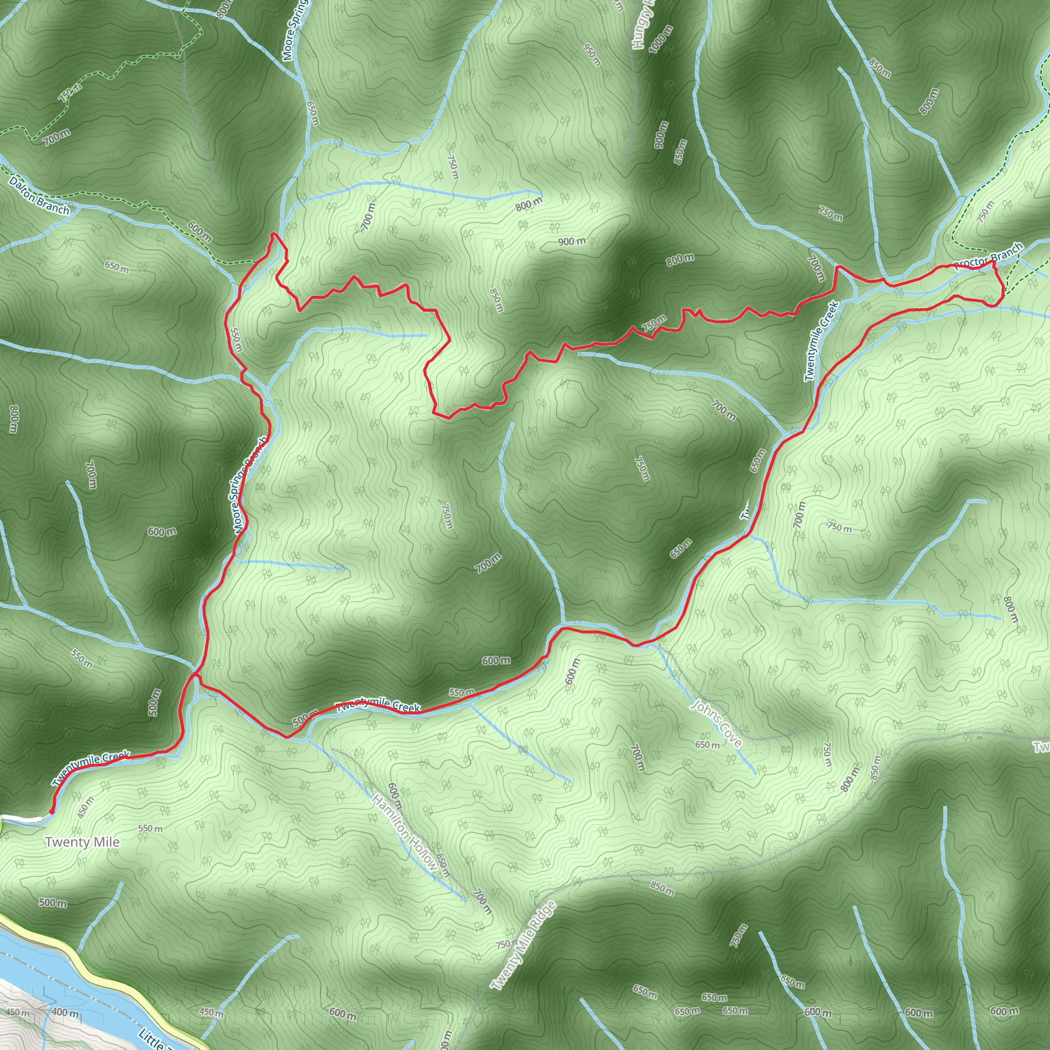 Twentymile Creek Loop mobile static map
