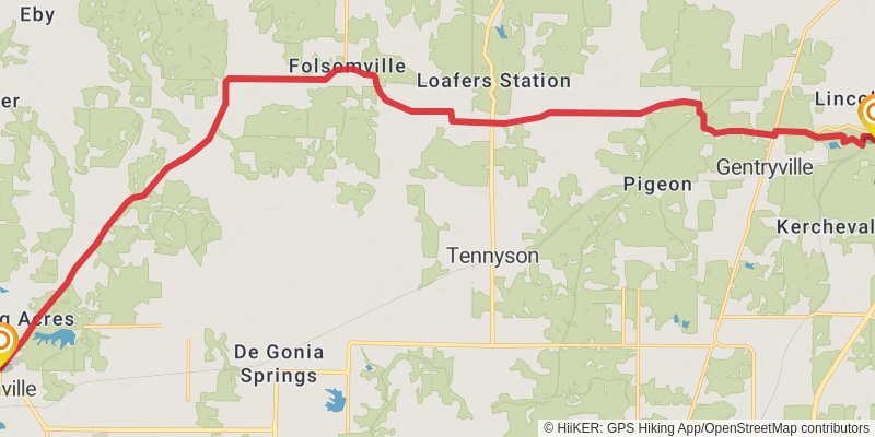 American Discovery Trail South Route - Indiana stage 24 Map