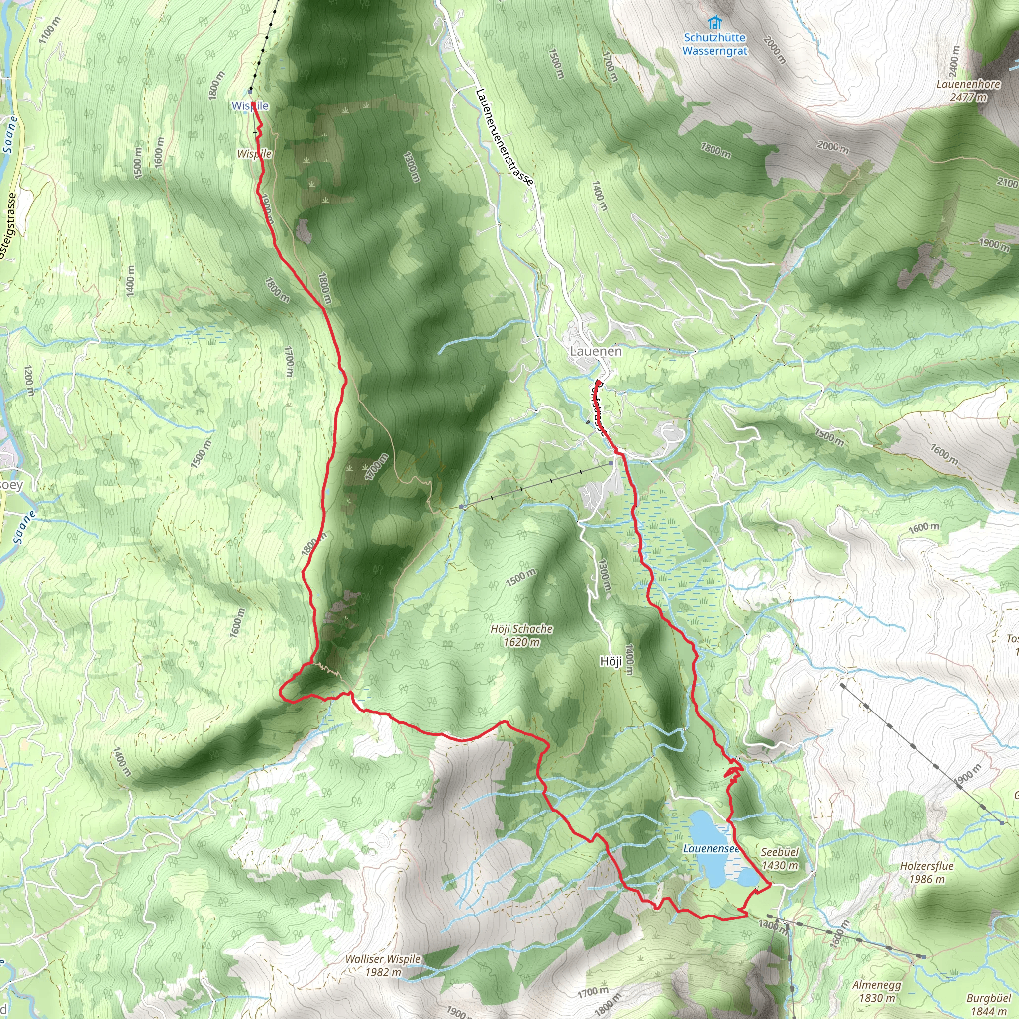 Höhi-Wispile-Lauenensee-Weg mobile static map