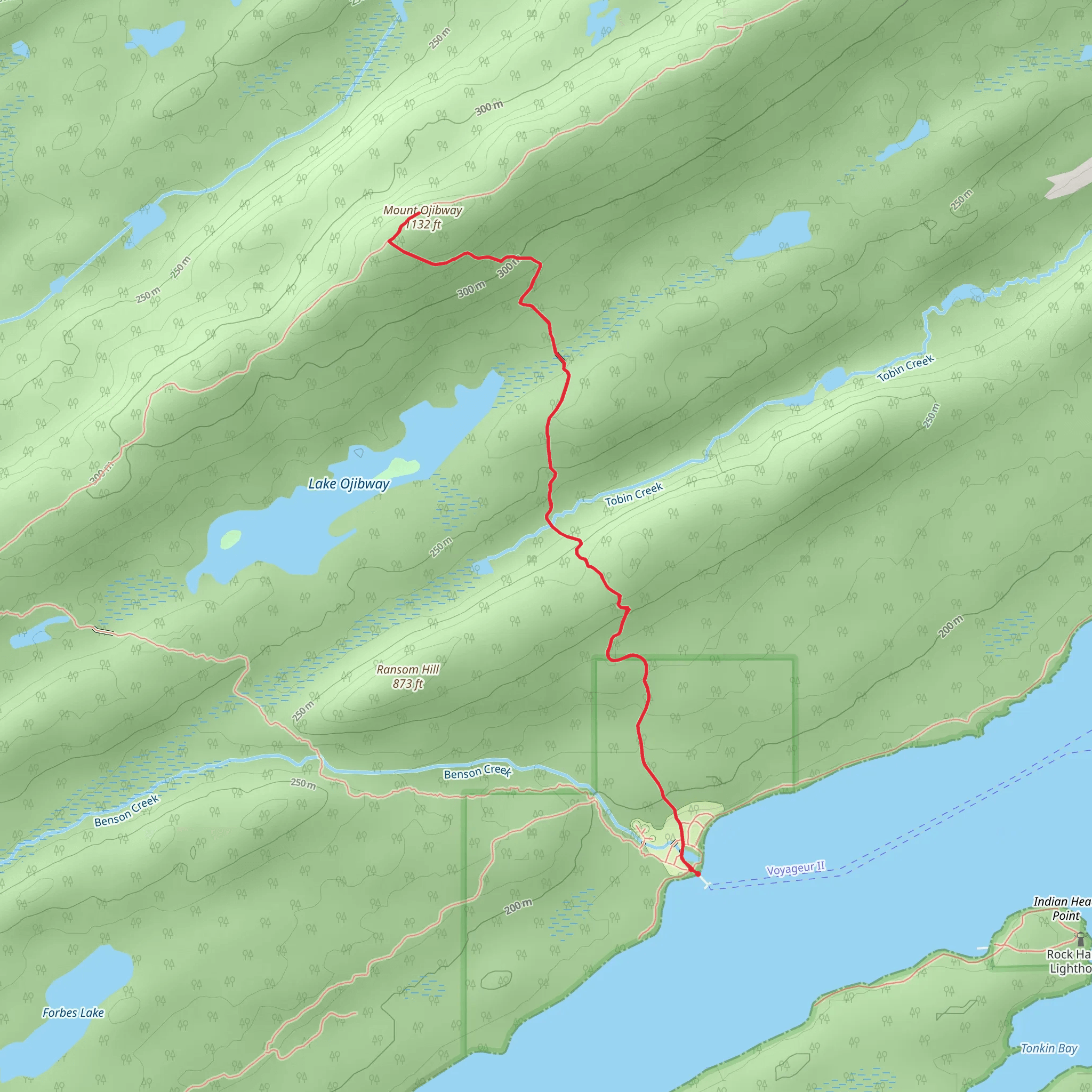 Mount Ojibway Trail mobile static map