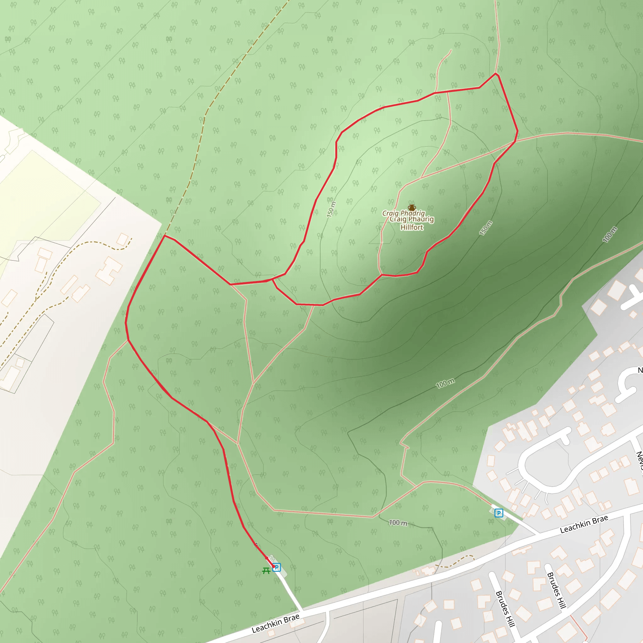 Craig Phadrig Hill Fort Trail mobile static map