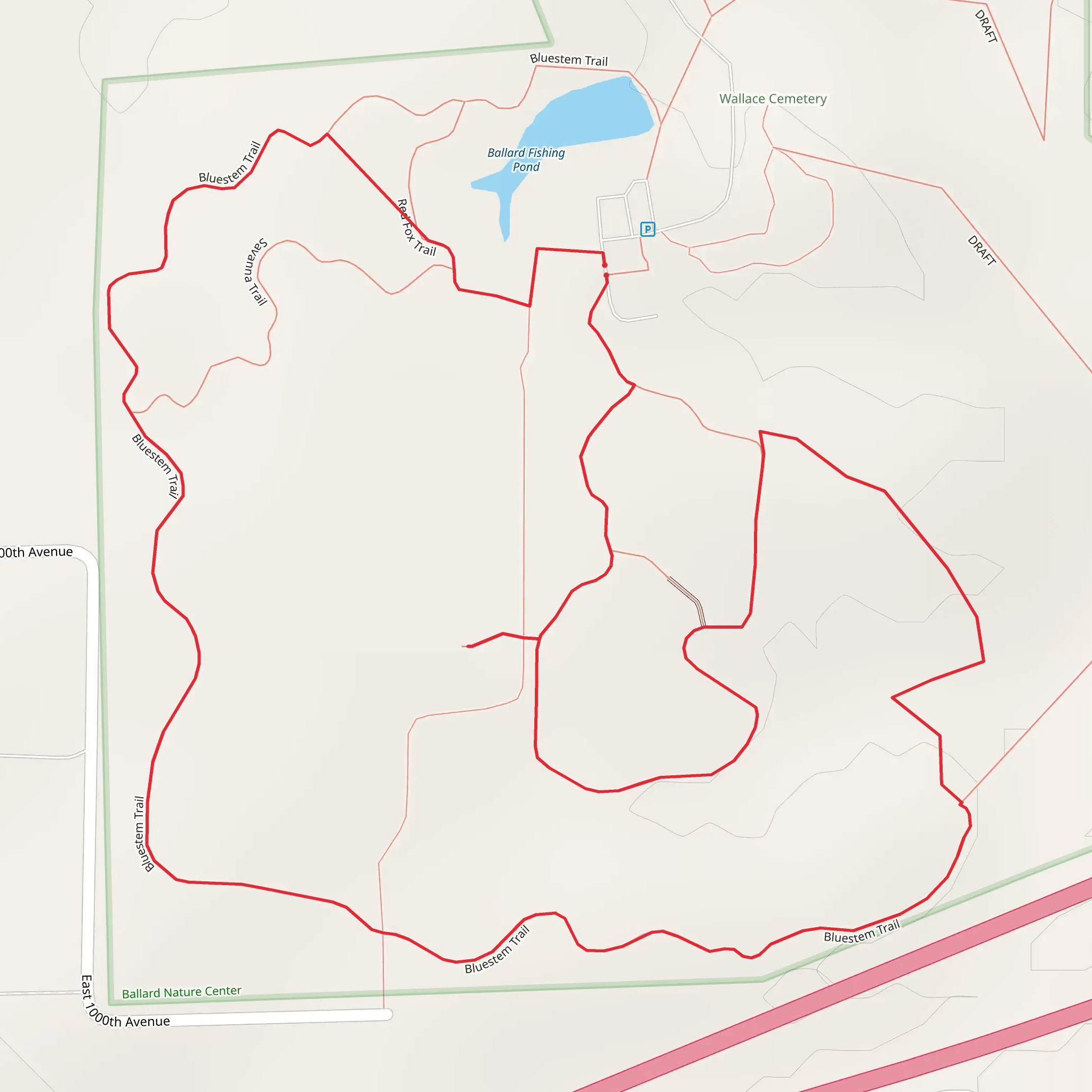Loop around Ballard Fishing Pond mobile static map