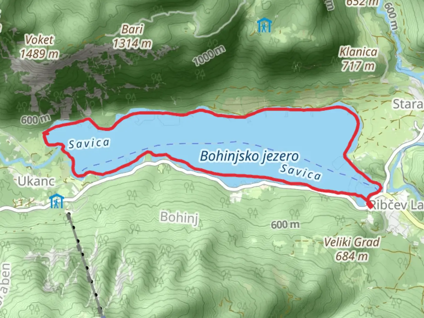 An image depicting the trail Lake Bohinj Paddle - Upper Limits UK and its surrounding area.