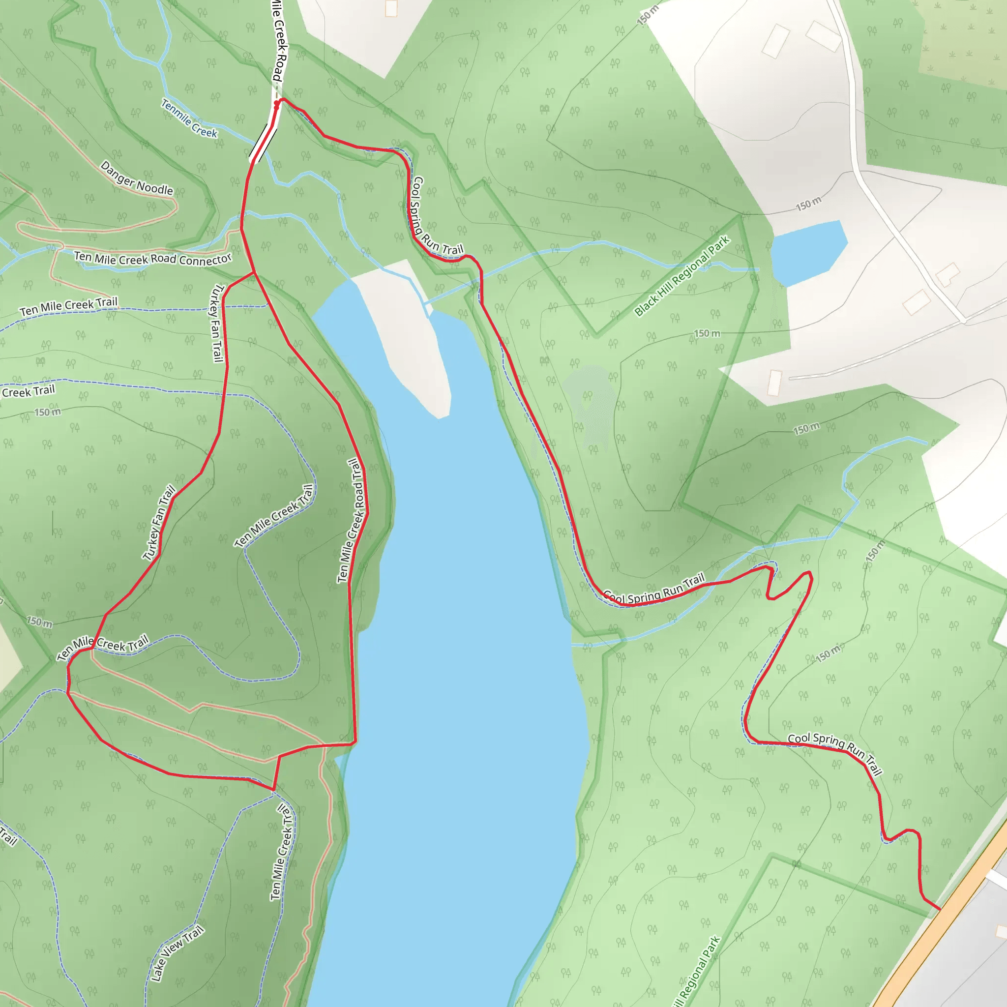 Cool Spring Run, Turkey Fan and Ten Mile Creek Road Loop Trail mobile static map