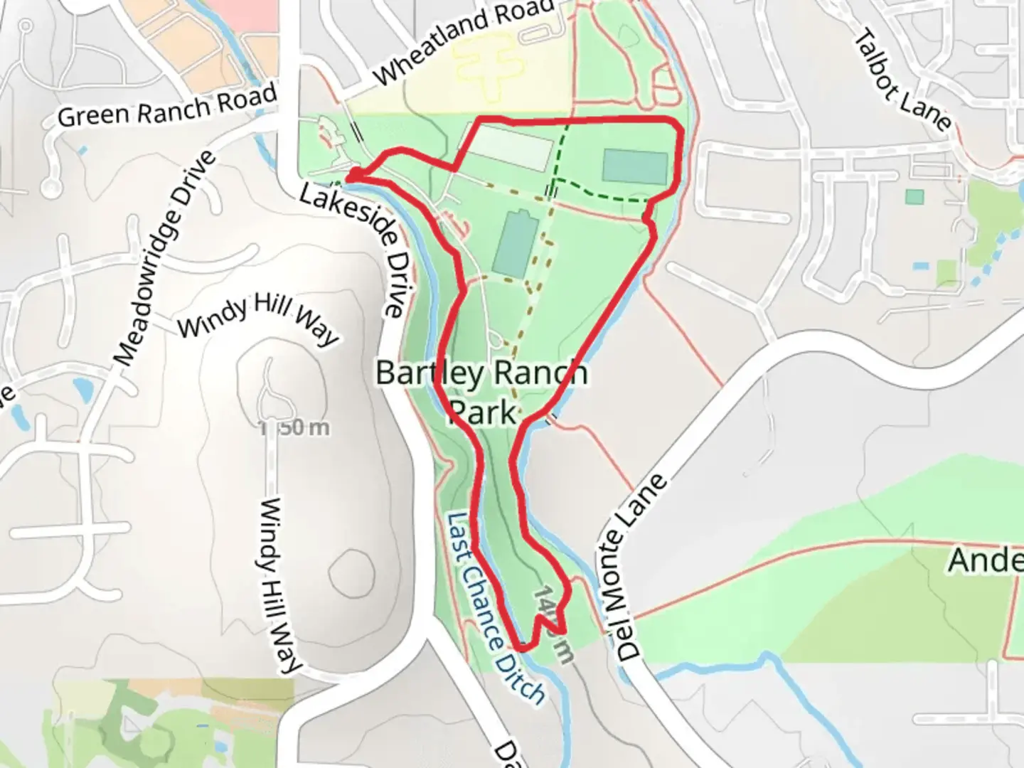 An image depicting the trail Quail Run and Flume Loop Trail and its surrounding area.