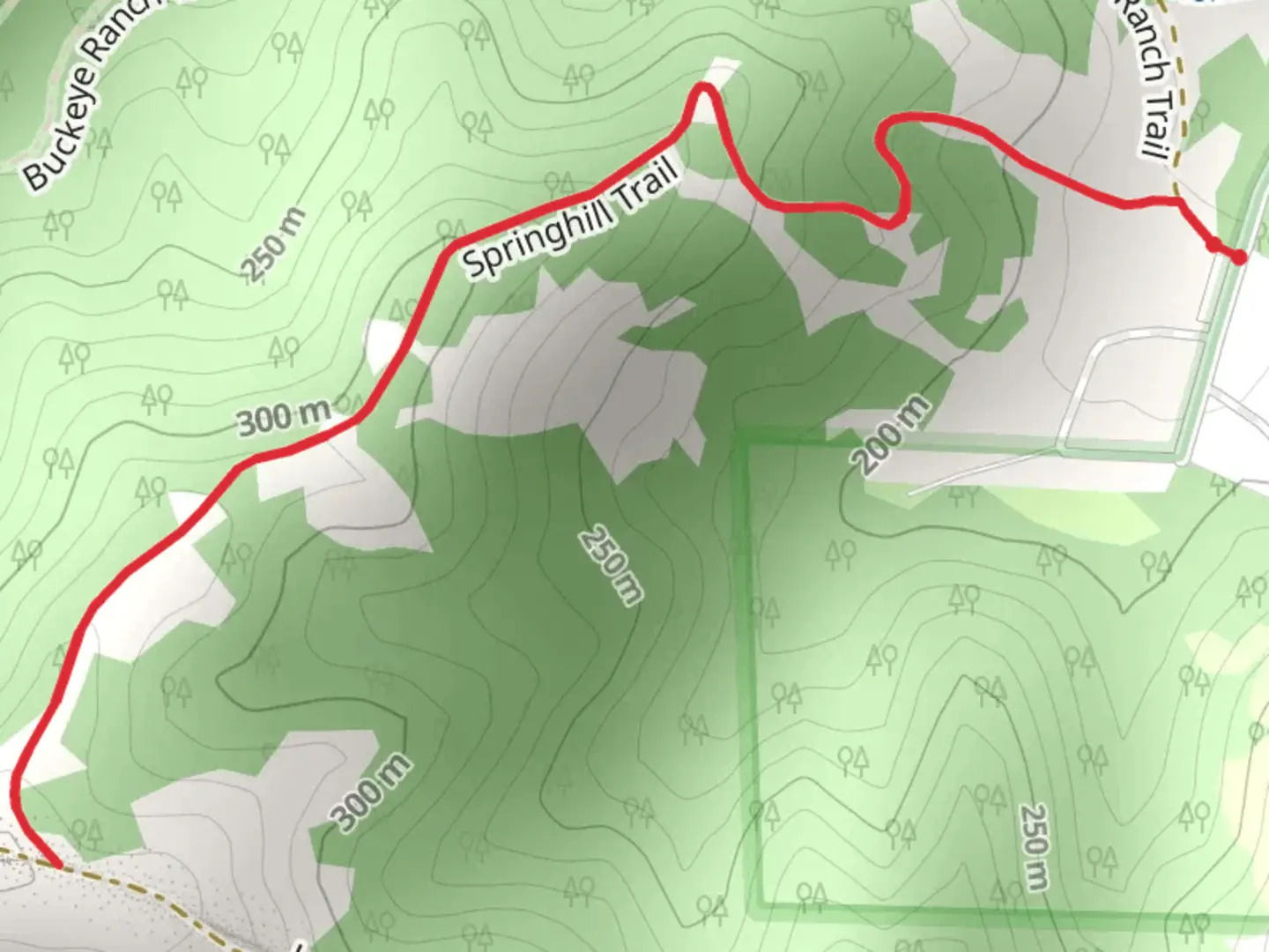An image depicting the trail Springhill Trail and its surrounding area.