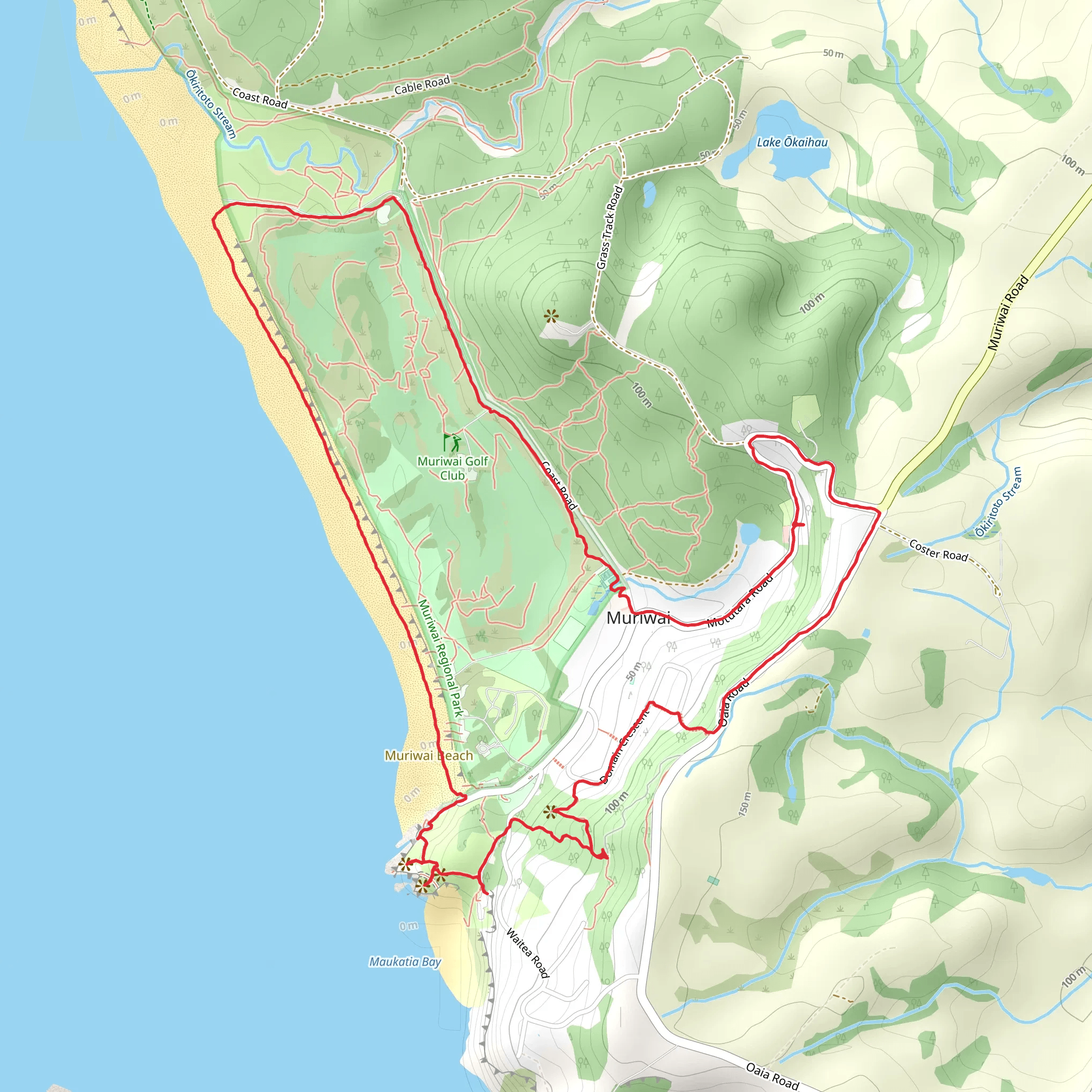 Muriwai Beach and Gannet Colony mobile static map