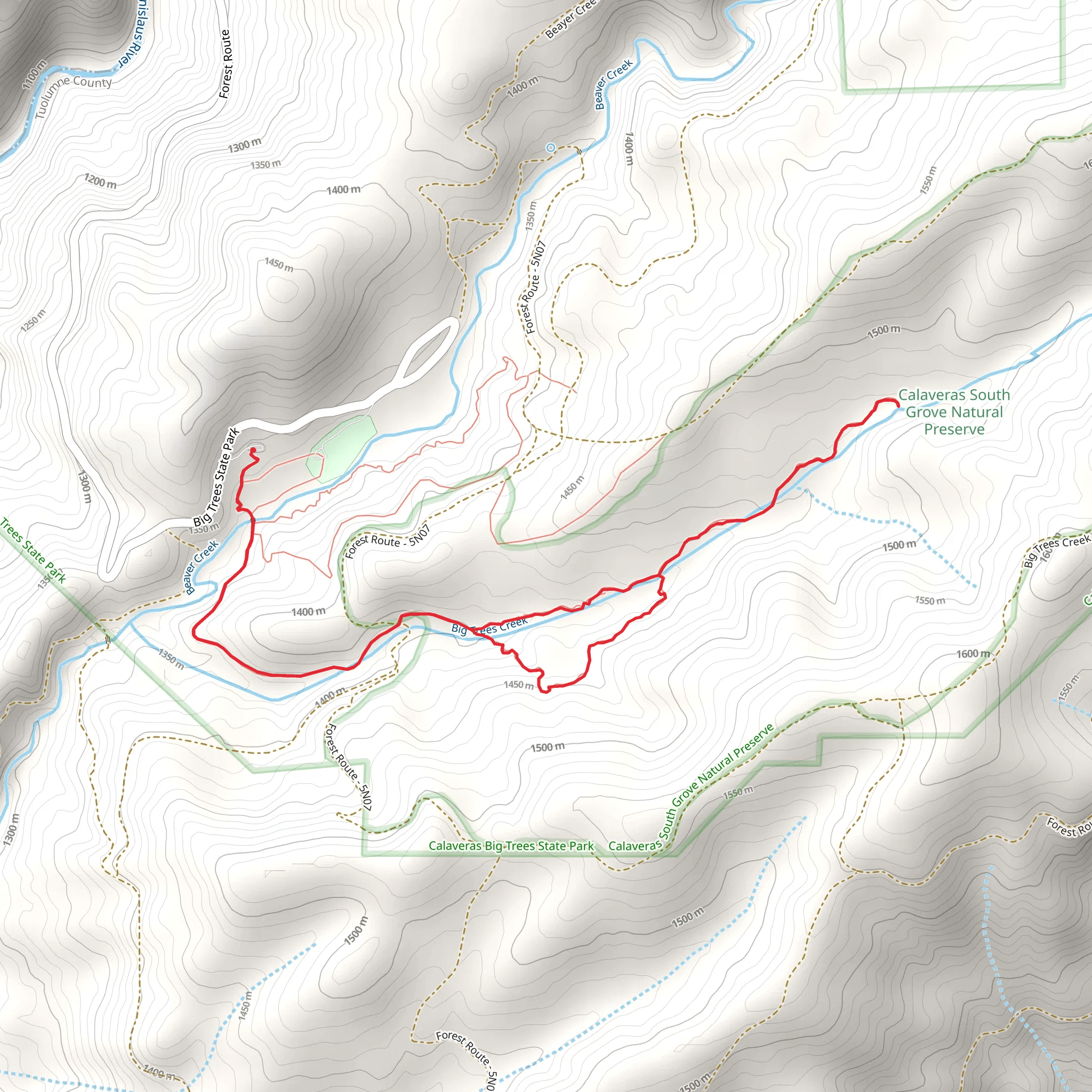 South Grove Trail mobile static map