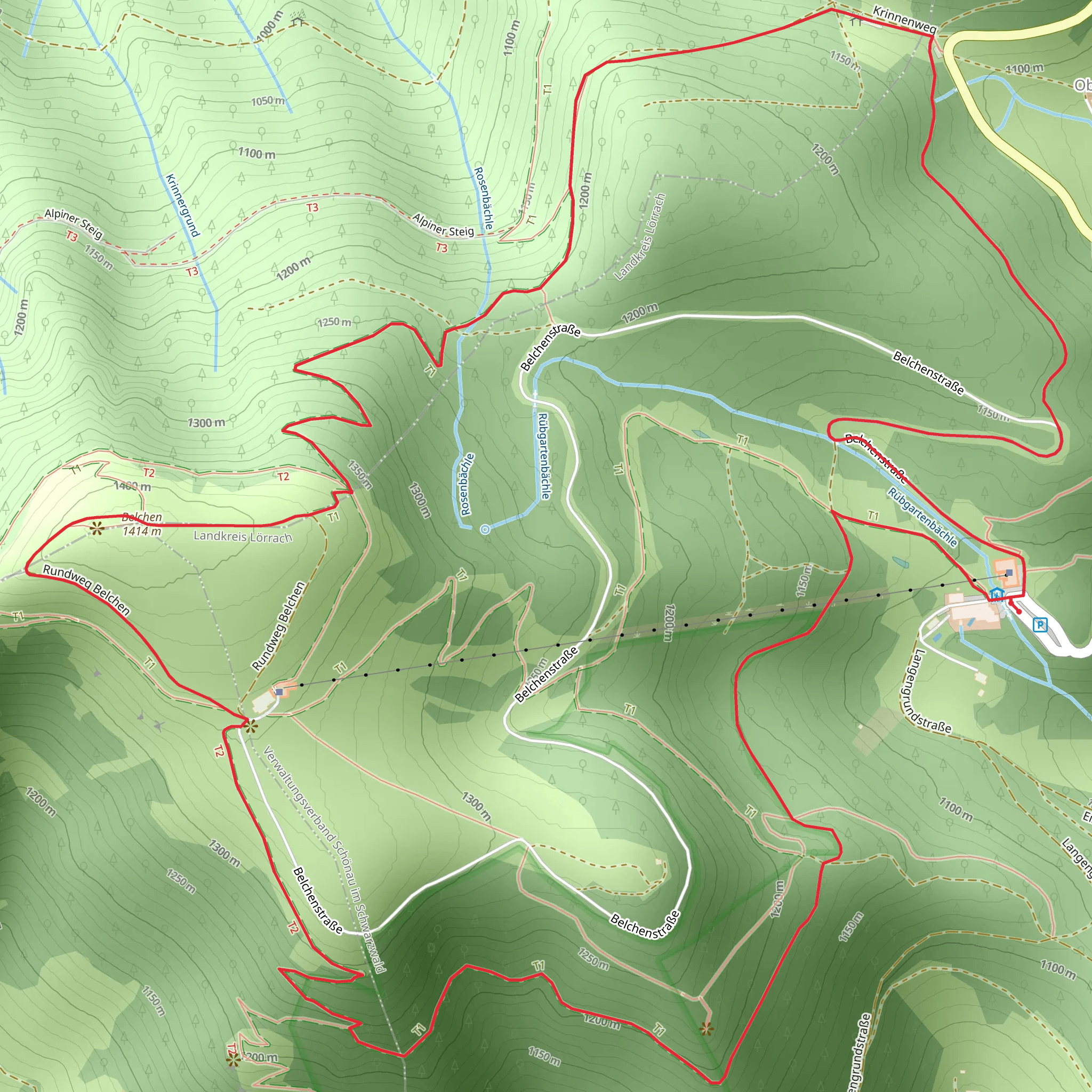 Fernglas via Krinne Talstation Belchenbahn mobile static map