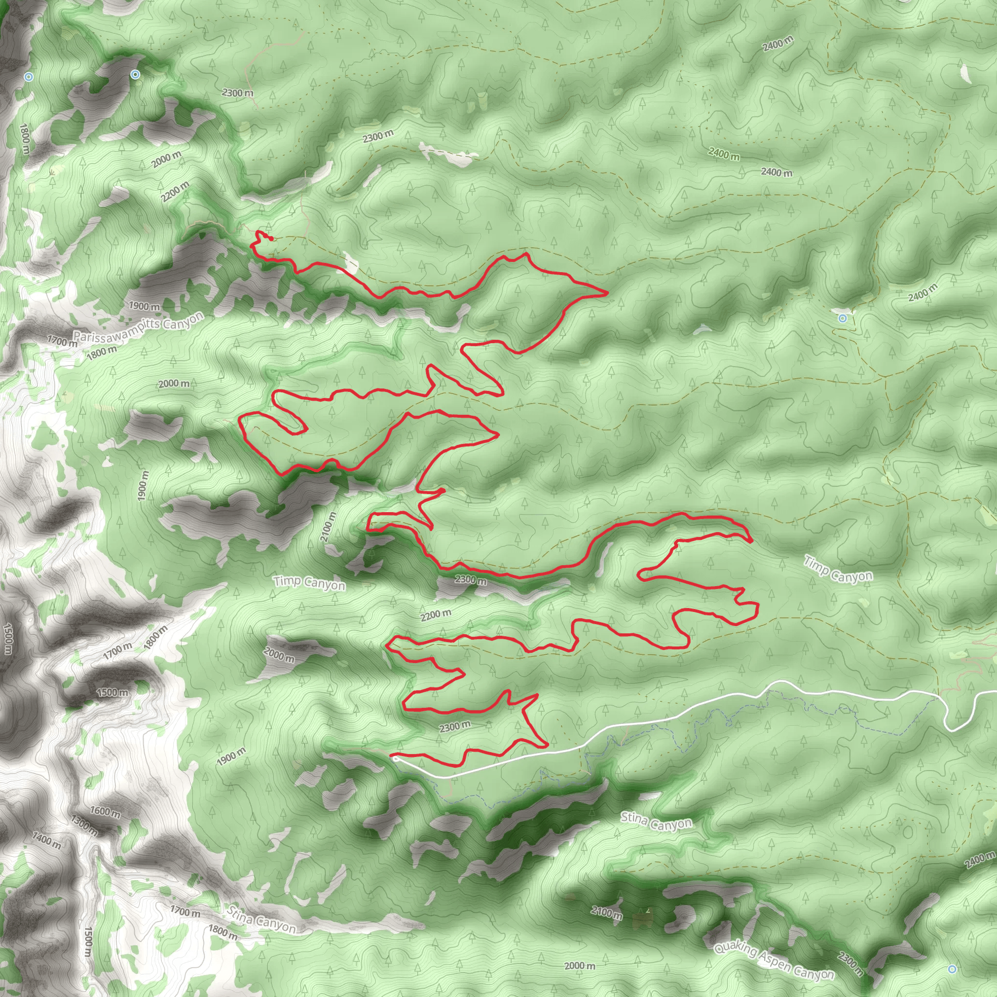 Rainbow Rim Trail mobile static map