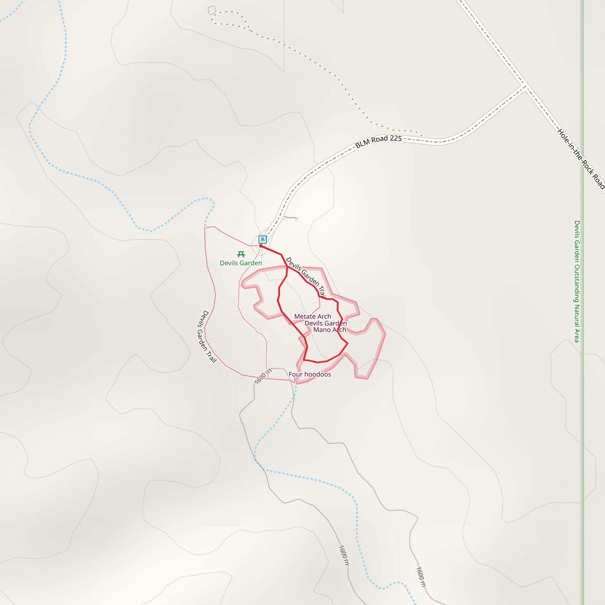 Devils Garden Loop mobile static map
