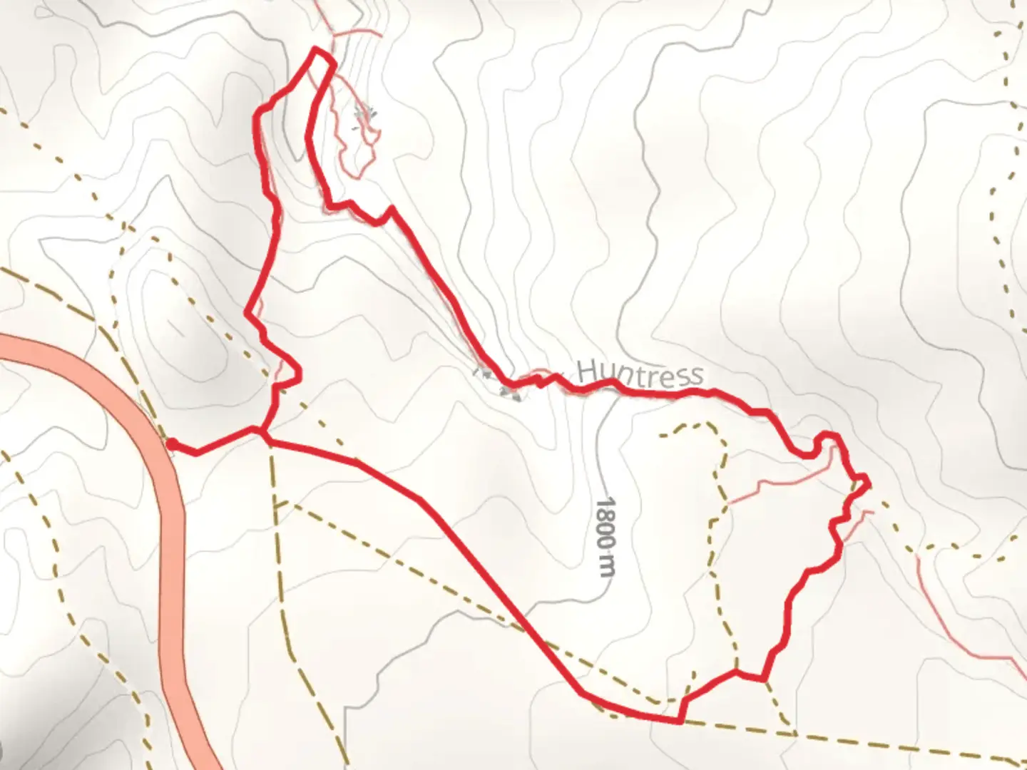 An image depicting the trail Elkheart Cliffs Slot Canyon Loop Trail and its surrounding area.
