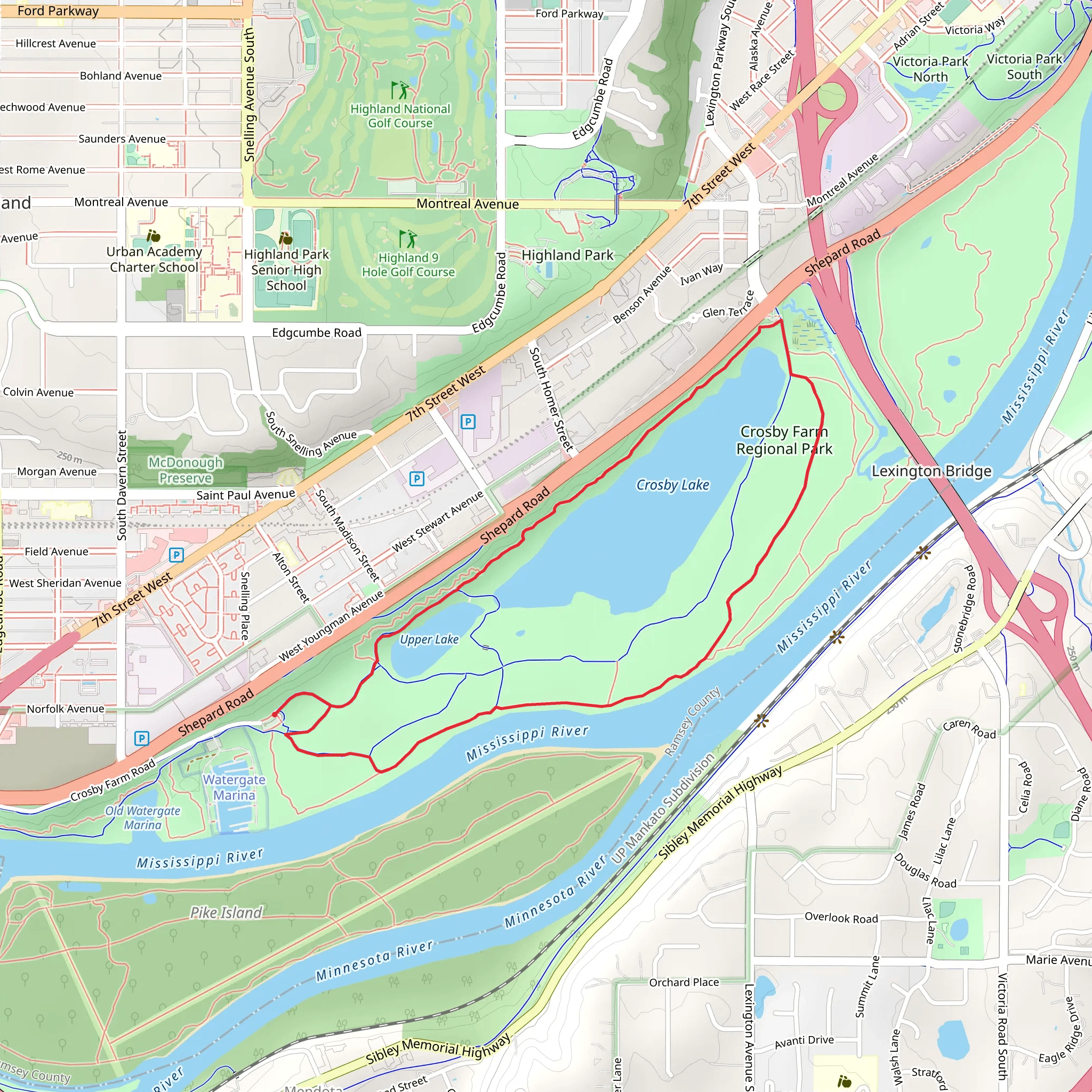 Crosby Lake Loop mobile static map