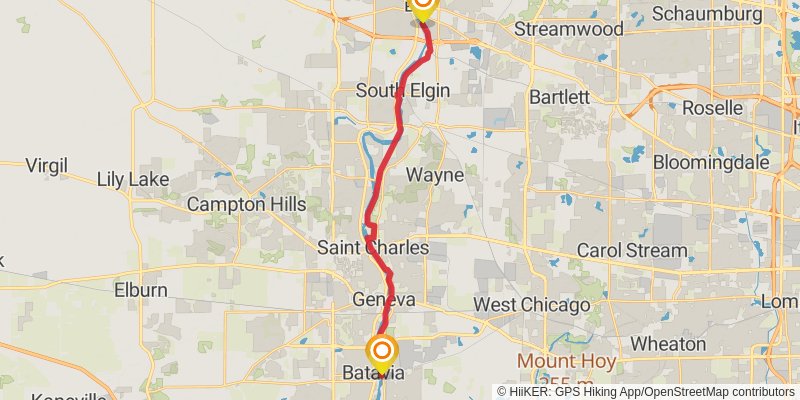 Fox River Trail - Illinois stage 2 Map