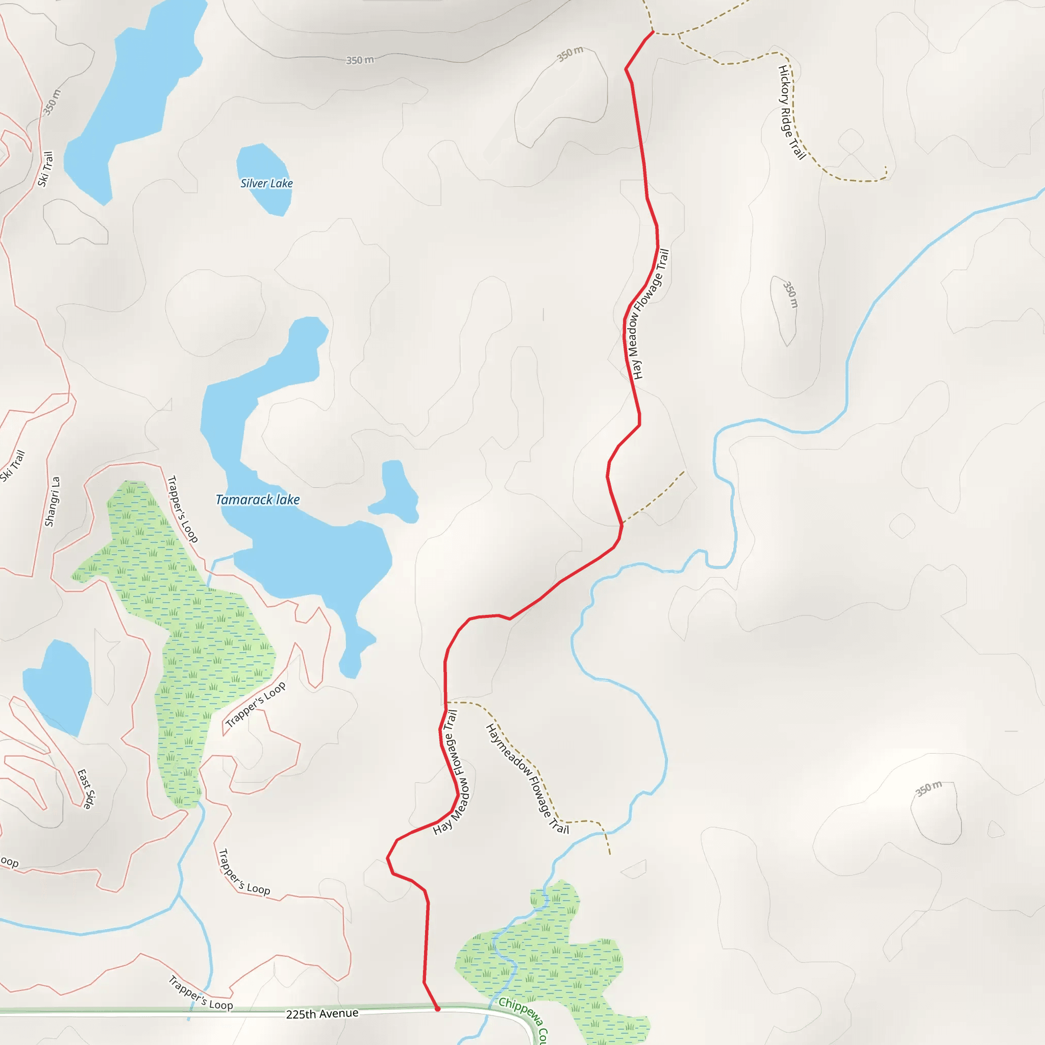 Tamarack Lake Out and Back mobile static map