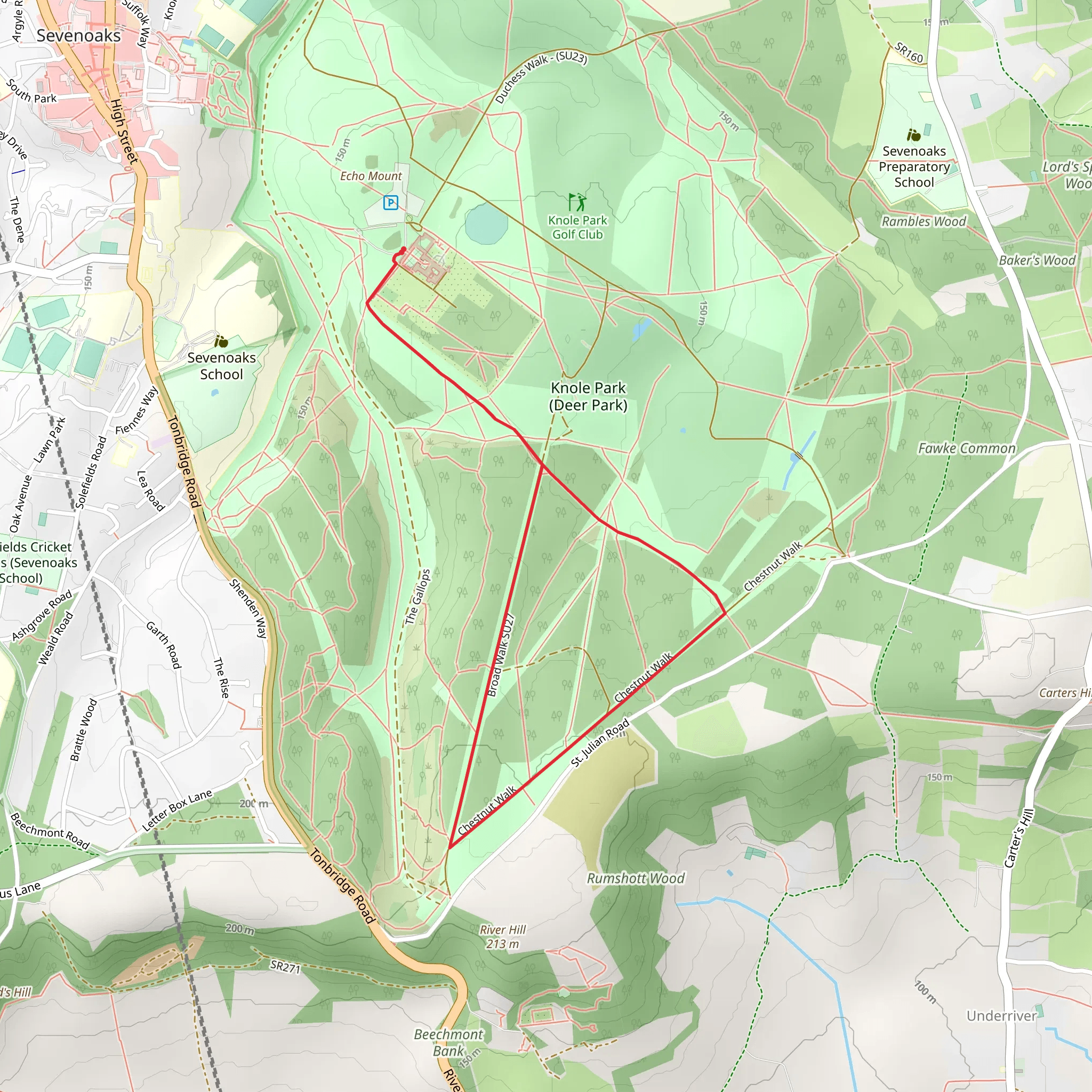National Trust - Knole Short Loop mobile static map