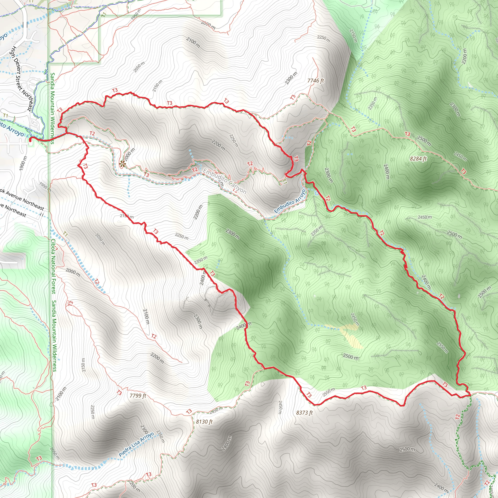 White Wash, Embudito and Oso Ridge Loop Trail mobile static map