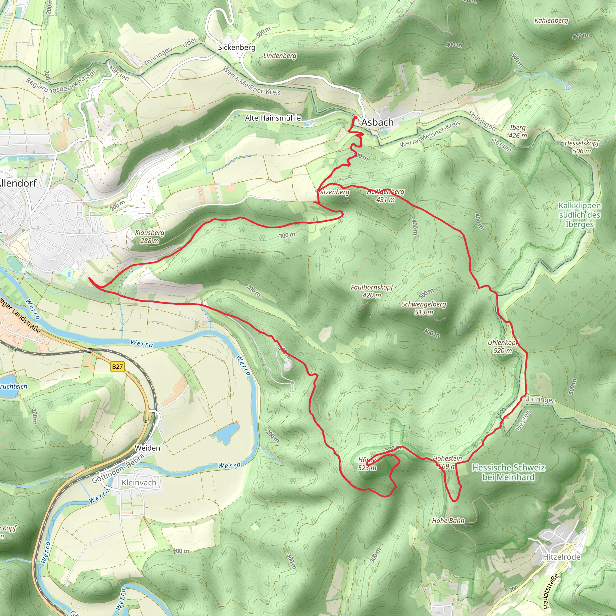 Heiligenberg, Horne and Schloss Rothestein Loop mobile static map