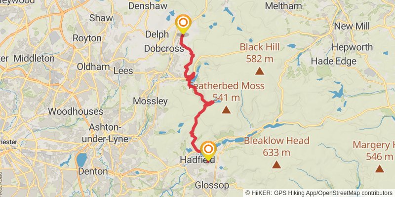 Dark Peak Boundary Walk stage 7 Map