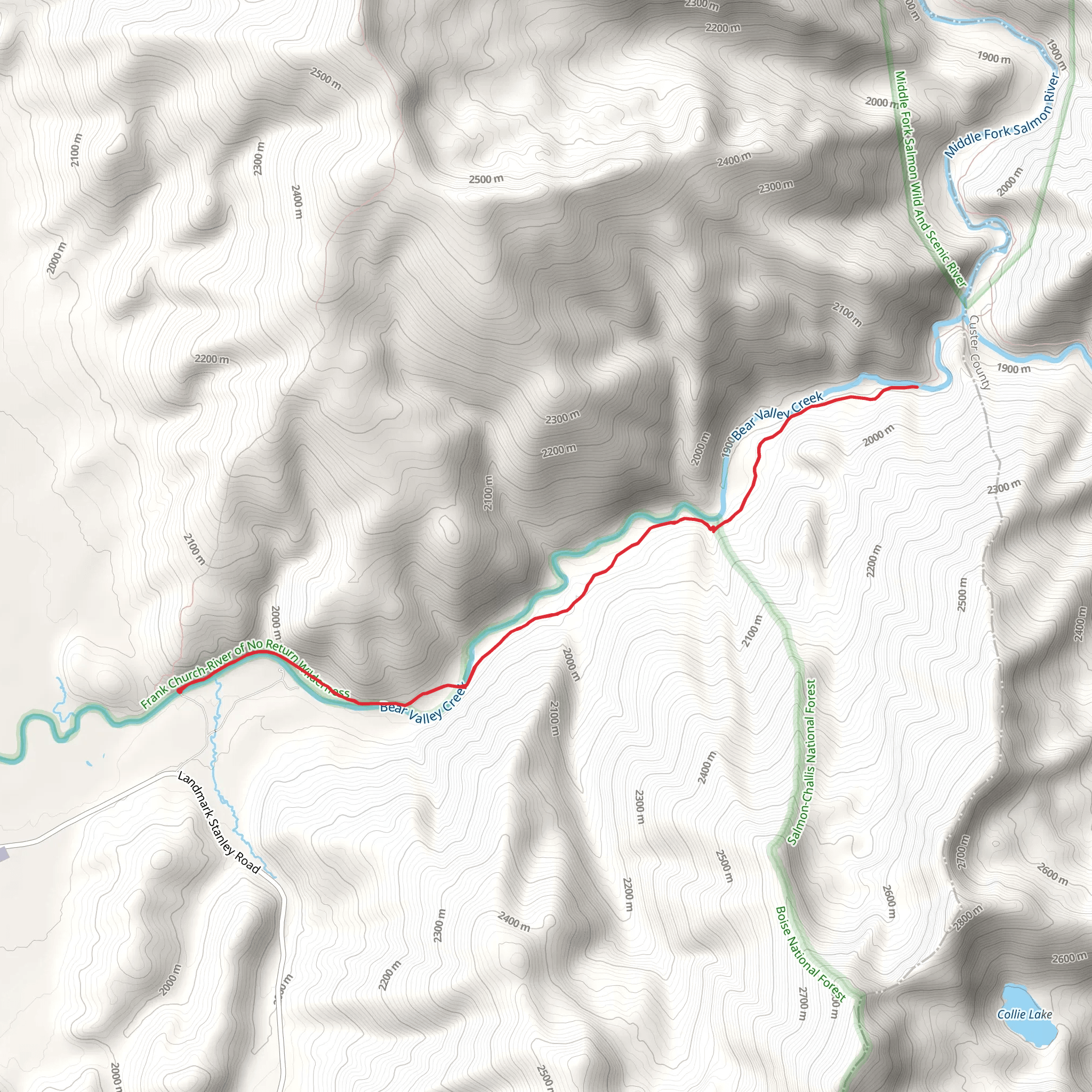 Bear Valley Trail mobile static map