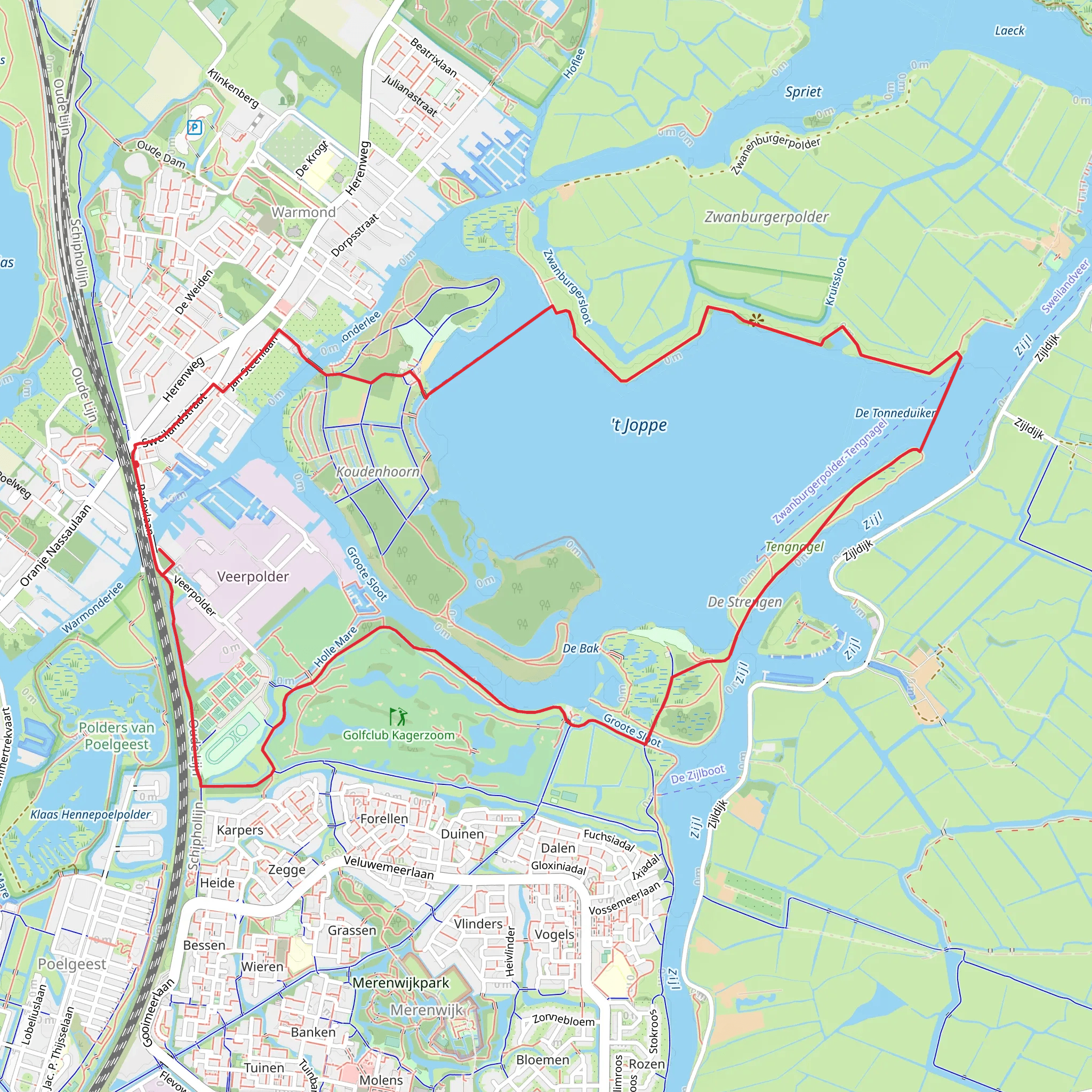 T Joppe via Zwanburger Route mobile static map