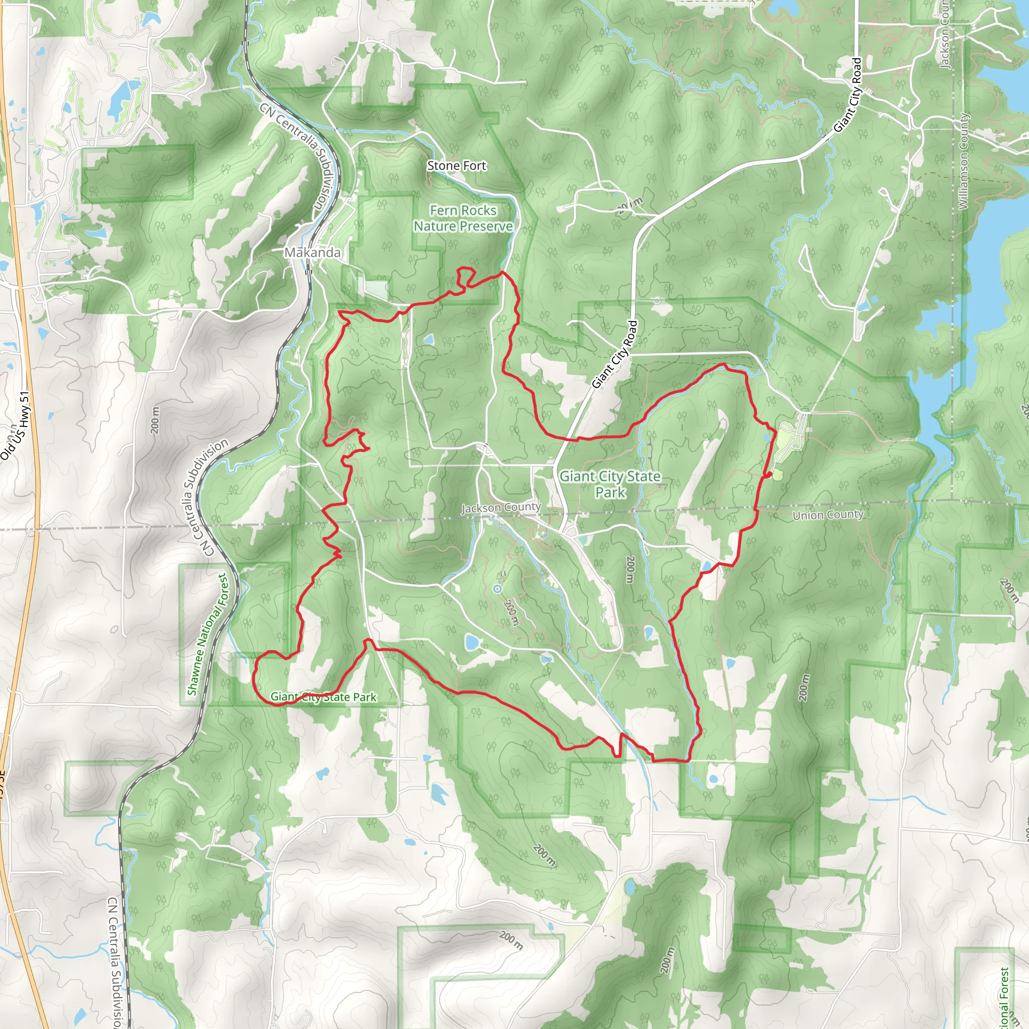 Red Cedar Loop Trail mobile static map
