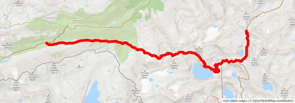 Alpe Pesciüm to Ulrichen stage 2 Map
