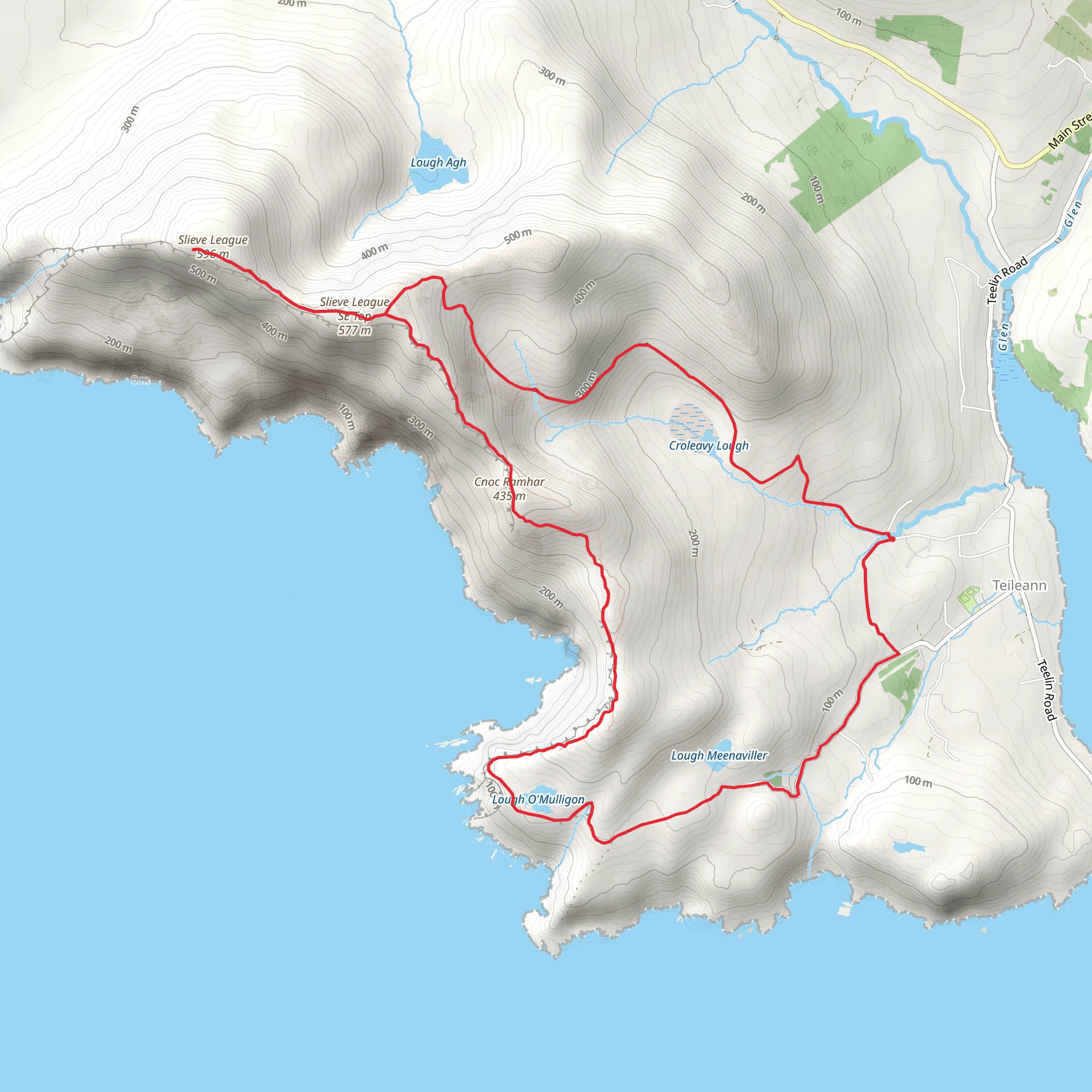 Sliabh Liag and Pilgrim's Path Loop mobile static map