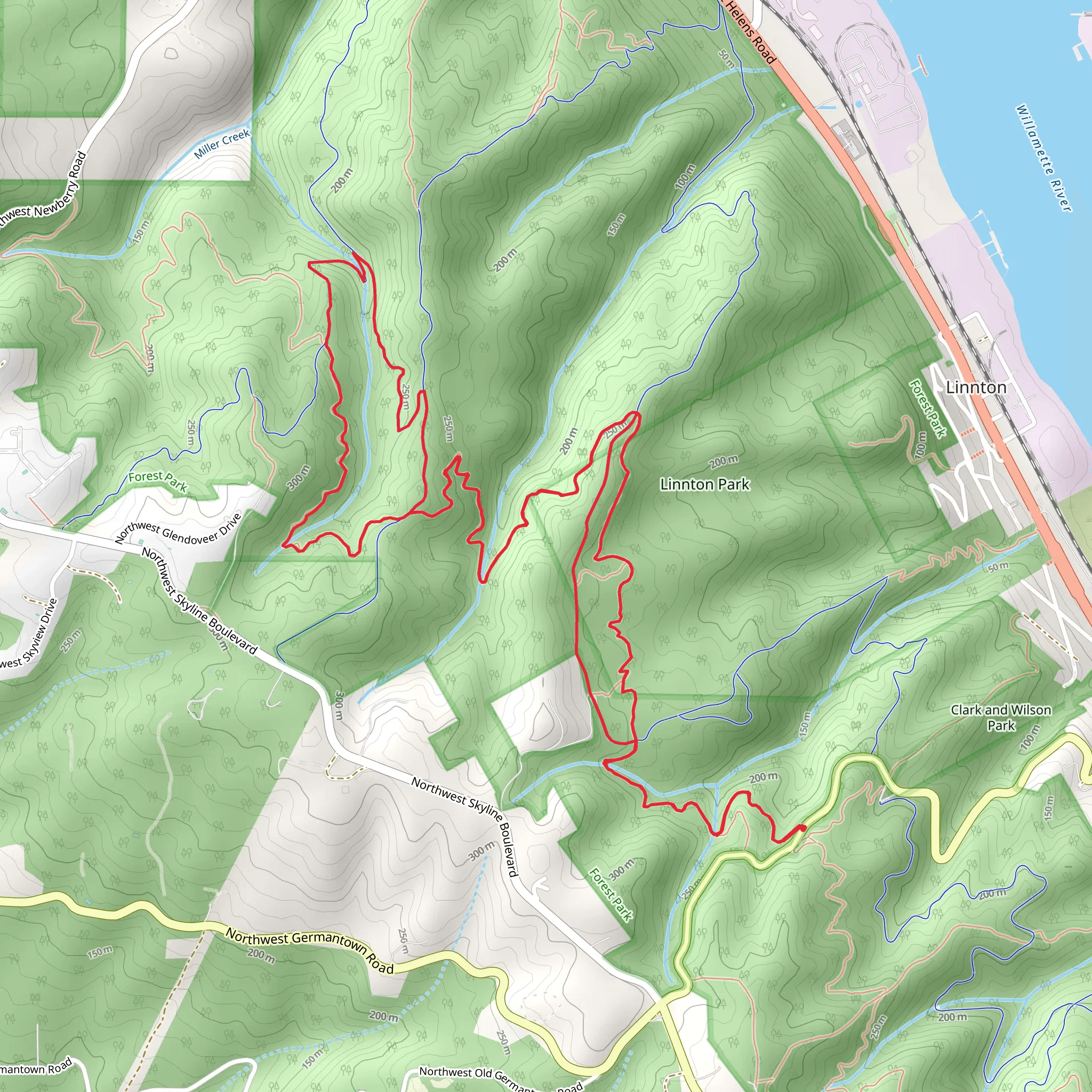 Wildwood Trail and Northwest Firelane Road Loop mobile static map