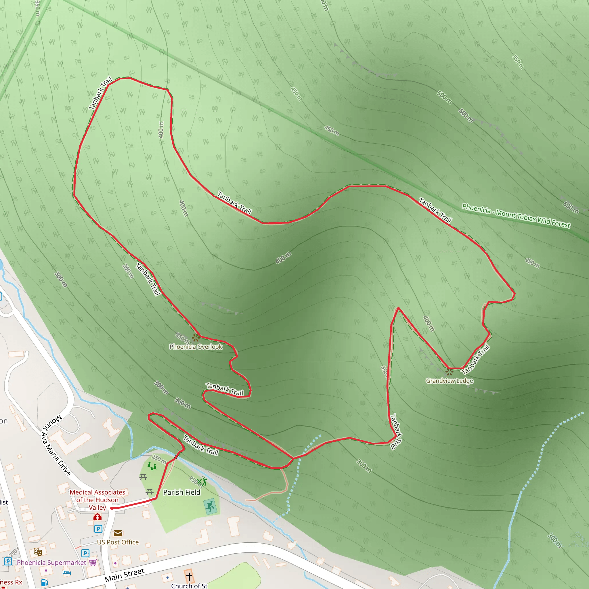 Tanbark Trail - Phoenicia Park mobile static map