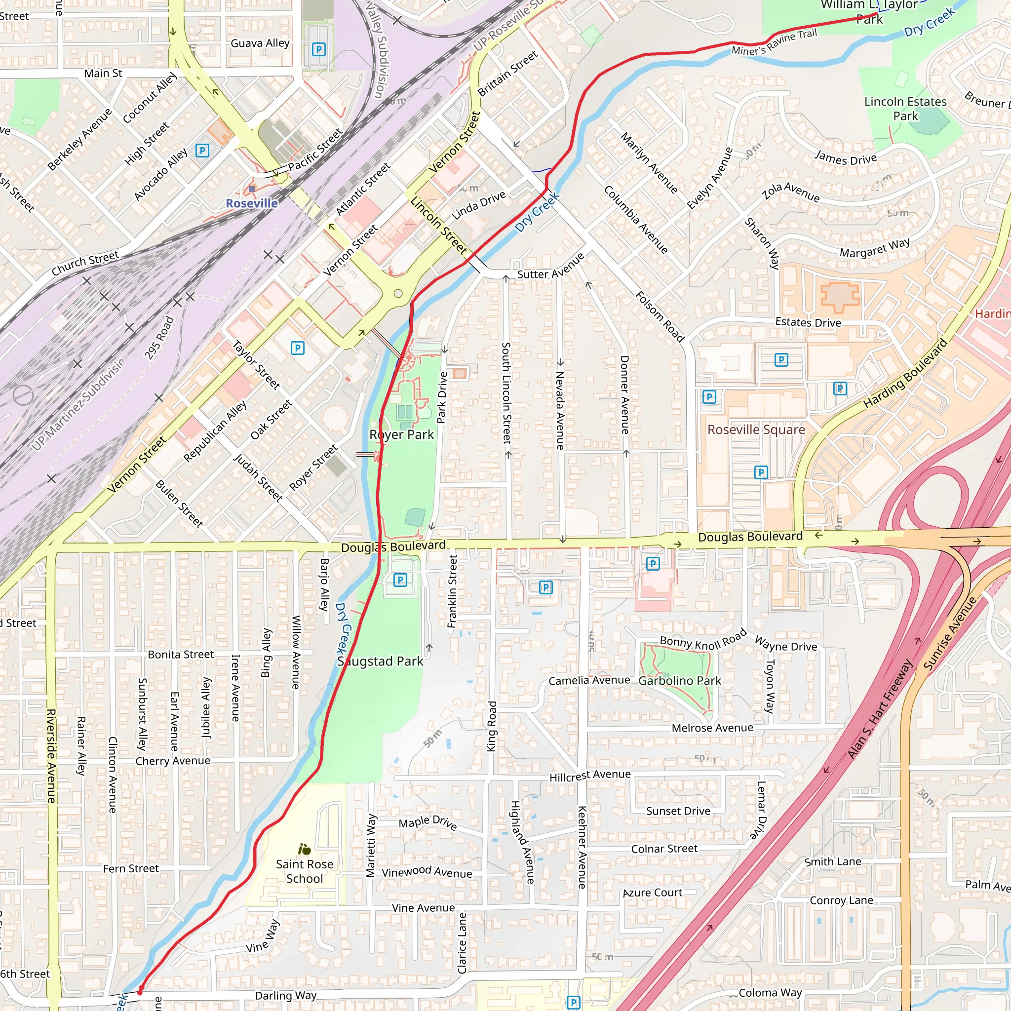 Saugstad Park and Royer Park and William L Taylor Park mobile static map