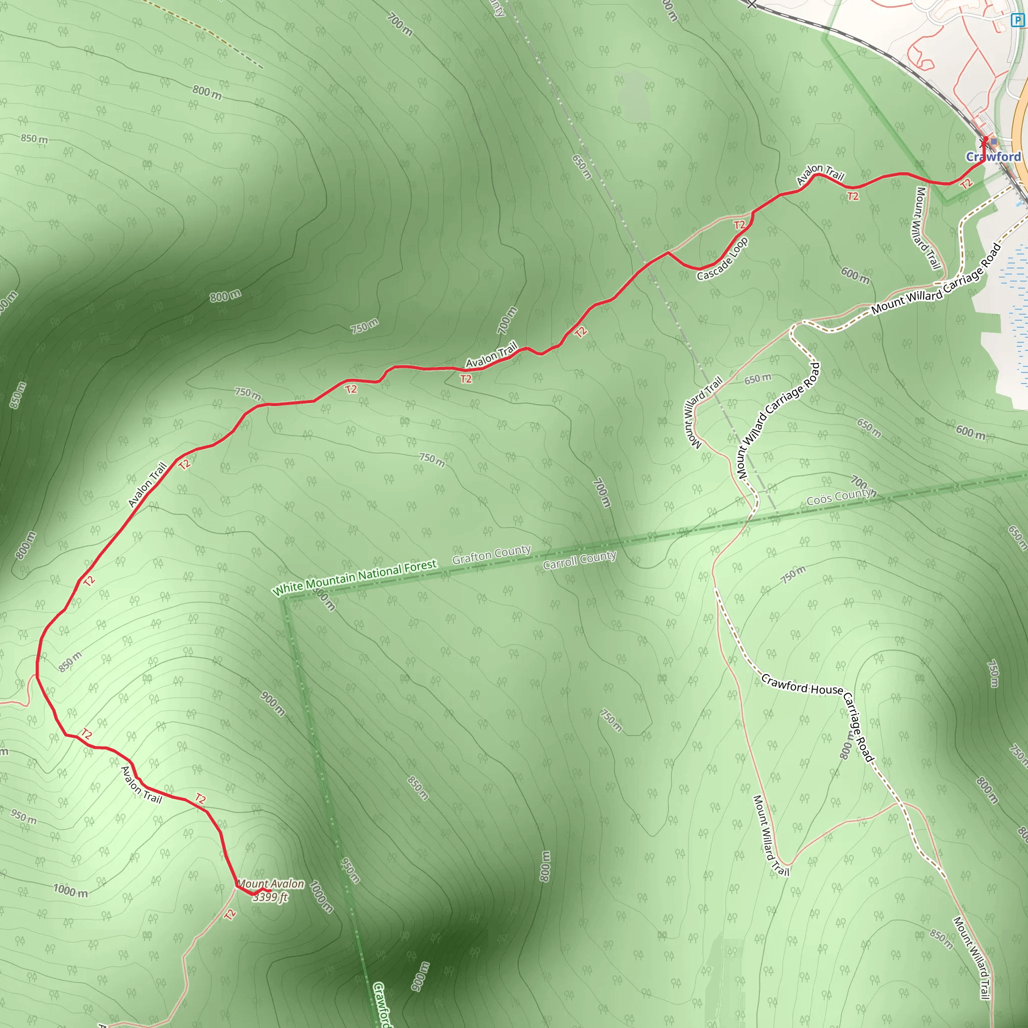 Mount Avalon Trail mobile static map