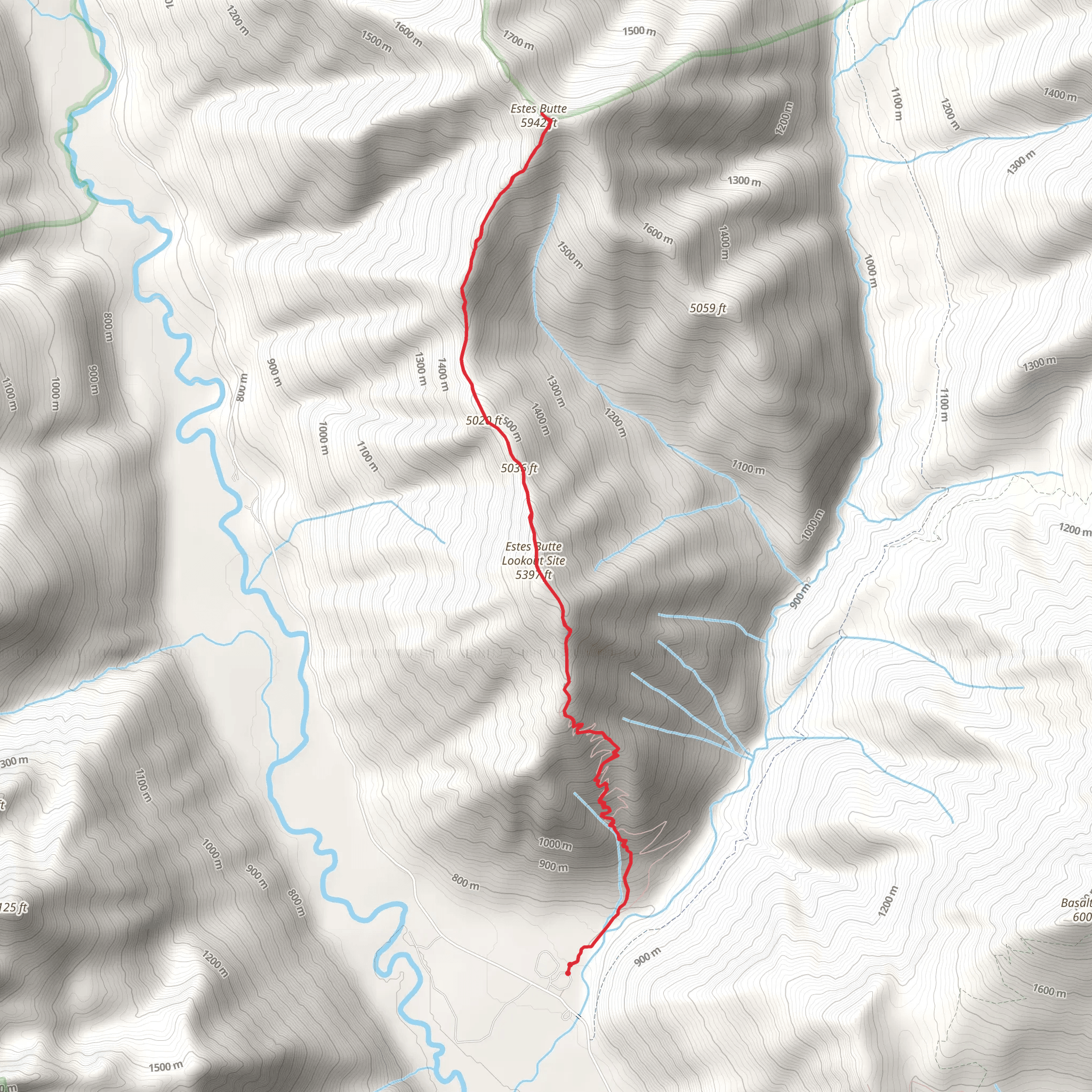 Estes Butte Trail mobile static map